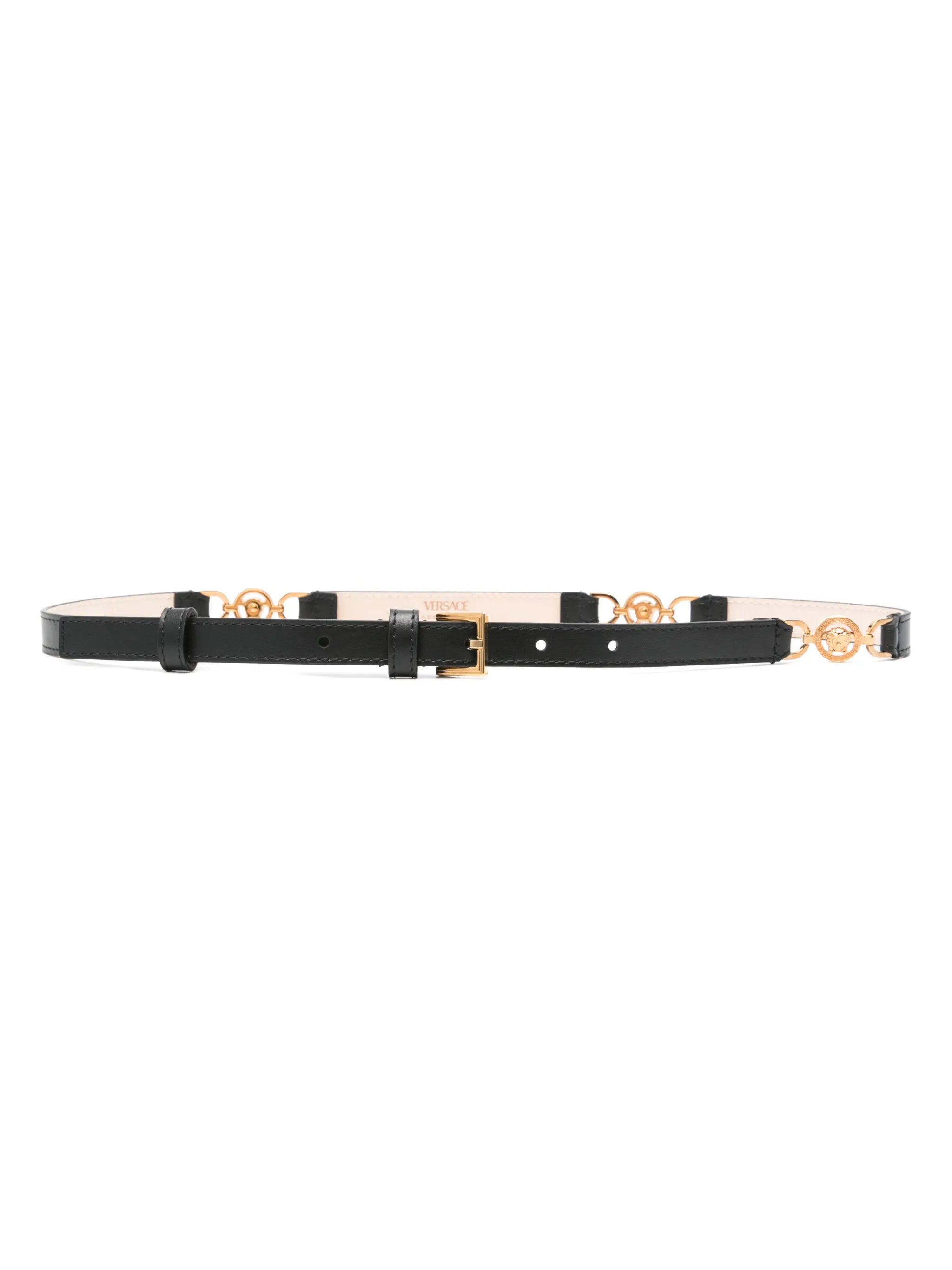 Medusa-detail leather belt