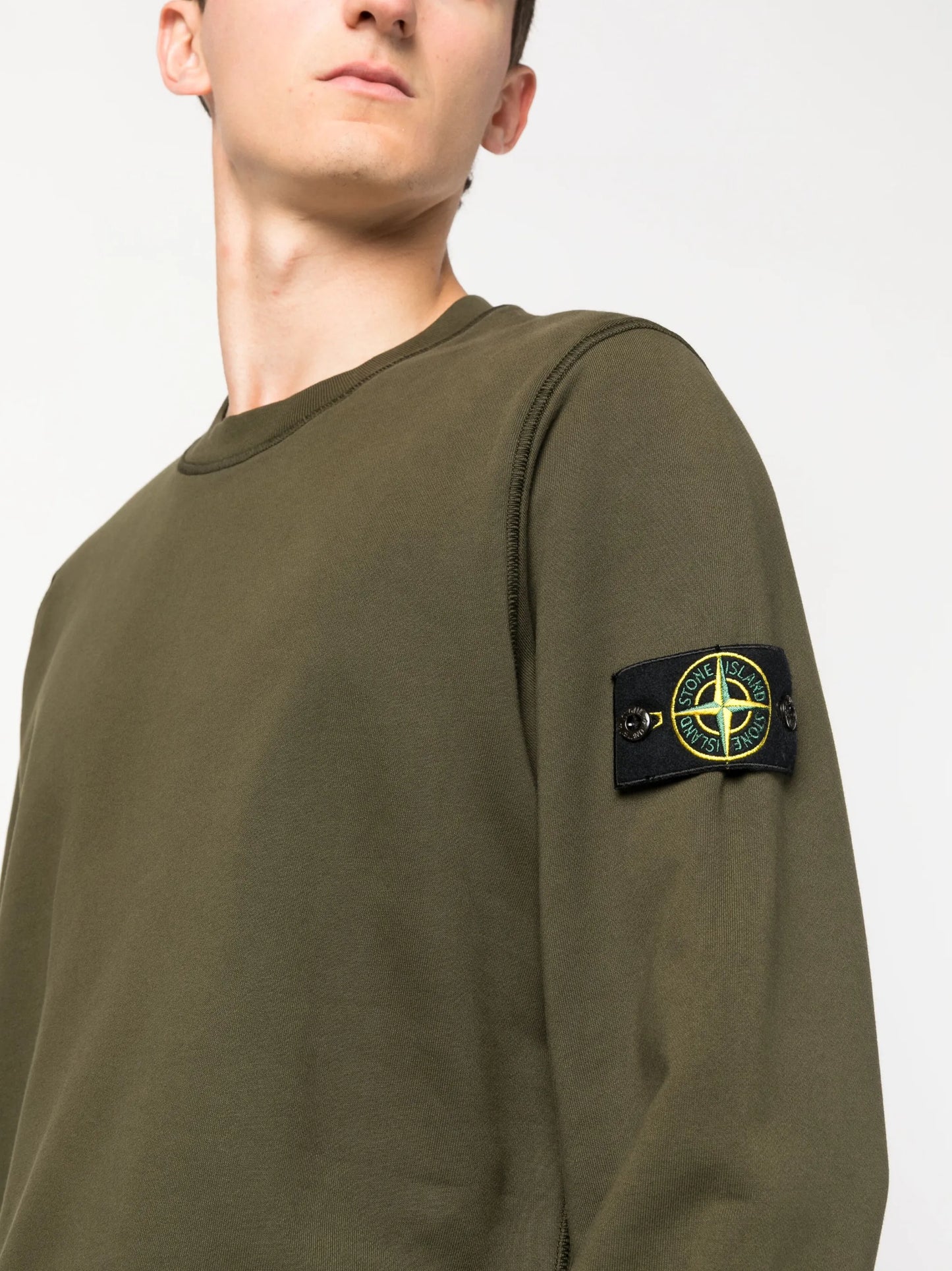 Compass-patch cotton sweatshirt