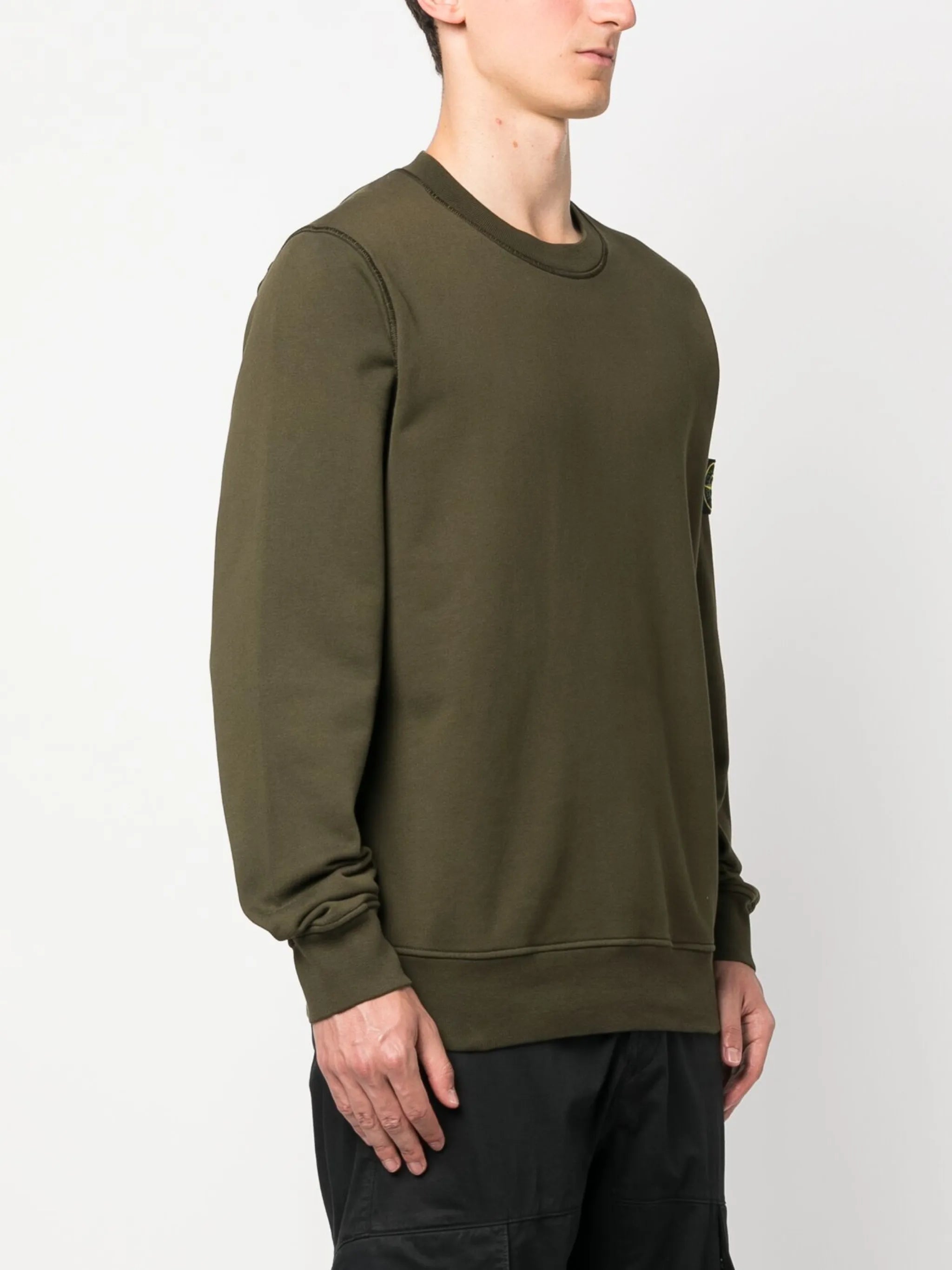 Compass-patch cotton sweatshirt