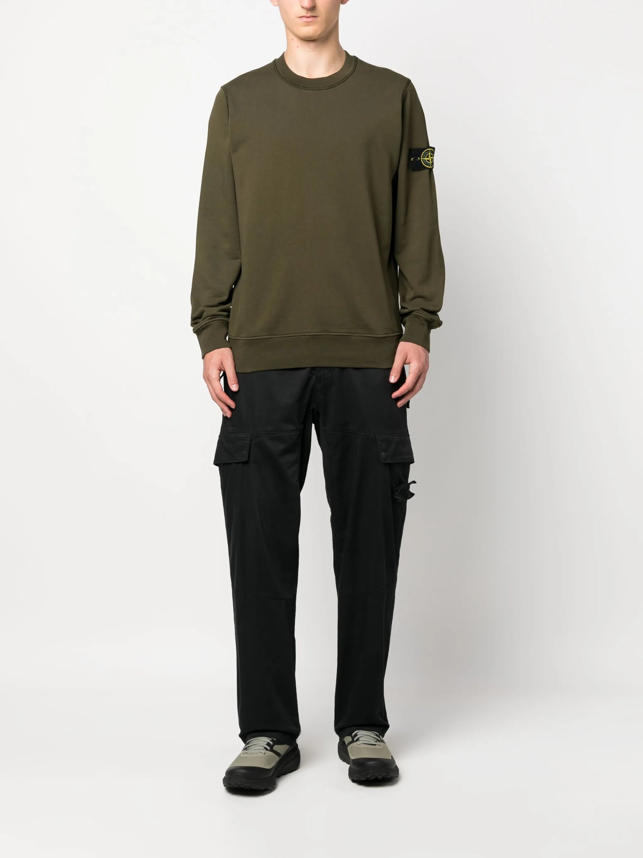 Compass-patch cotton sweatshirt