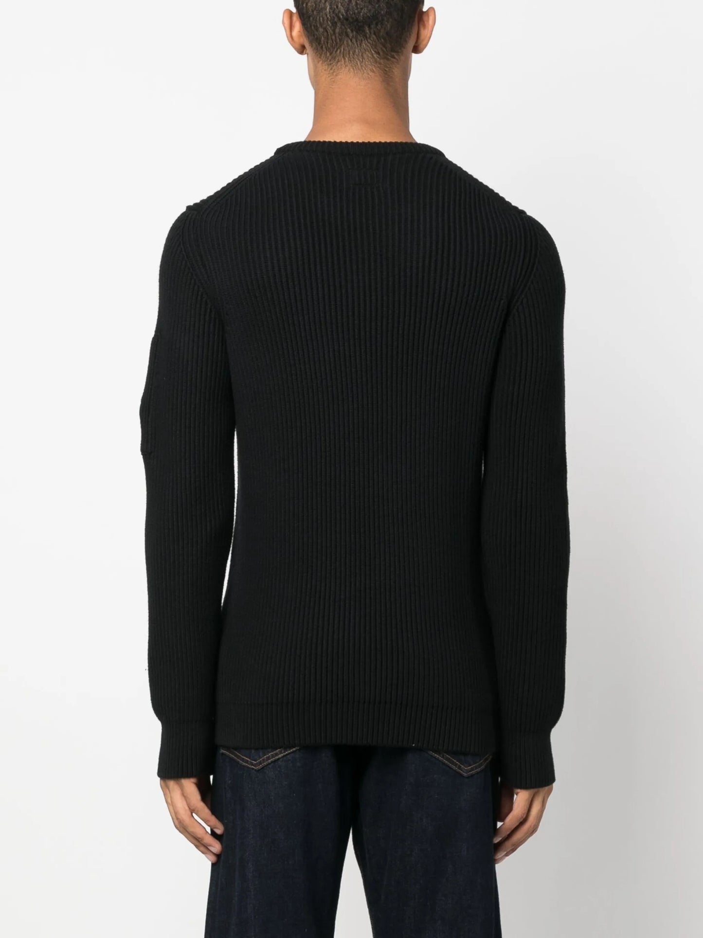 logo-plaque ribbed-knit jumper