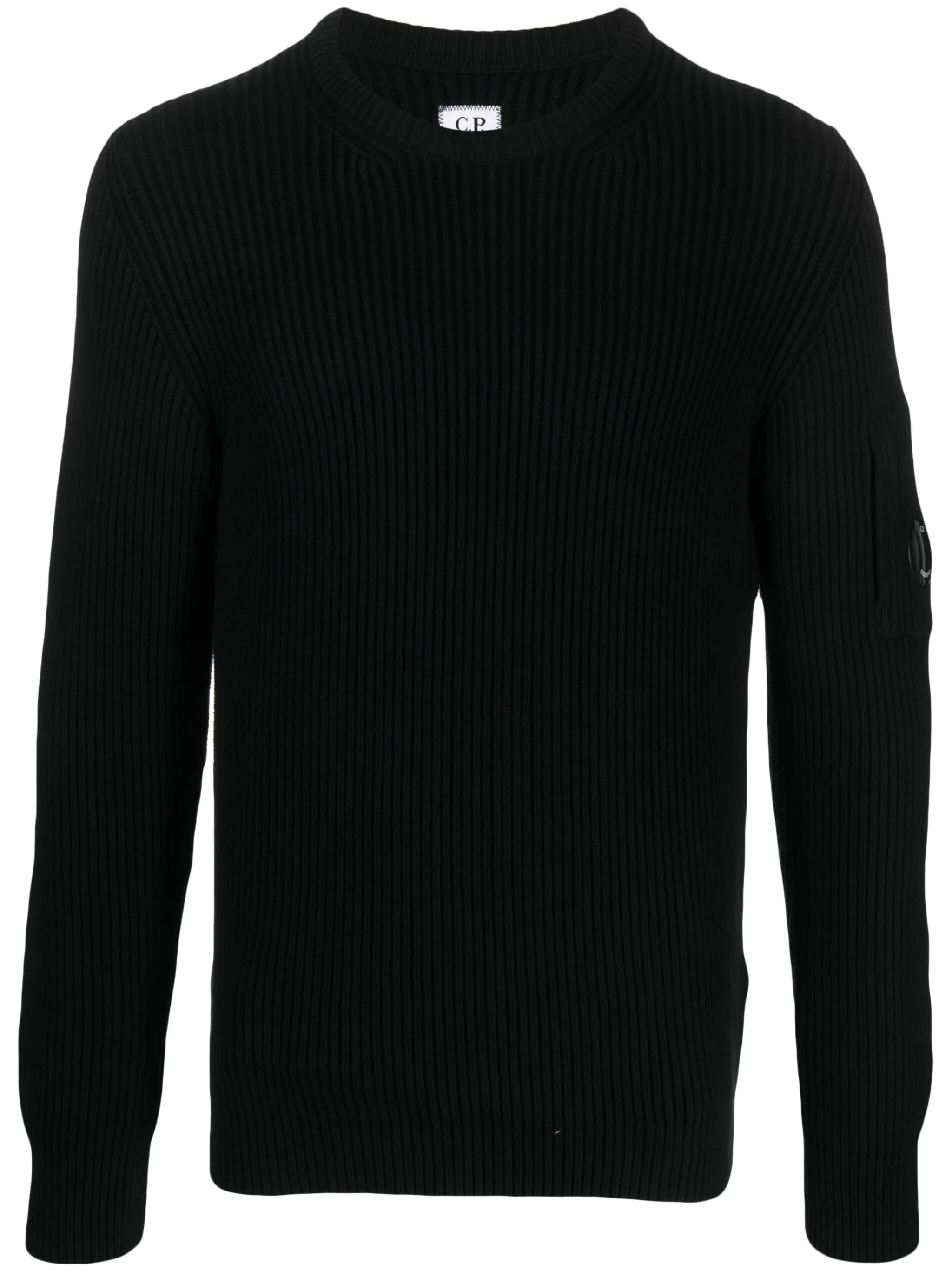 logo-plaque ribbed-knit jumper