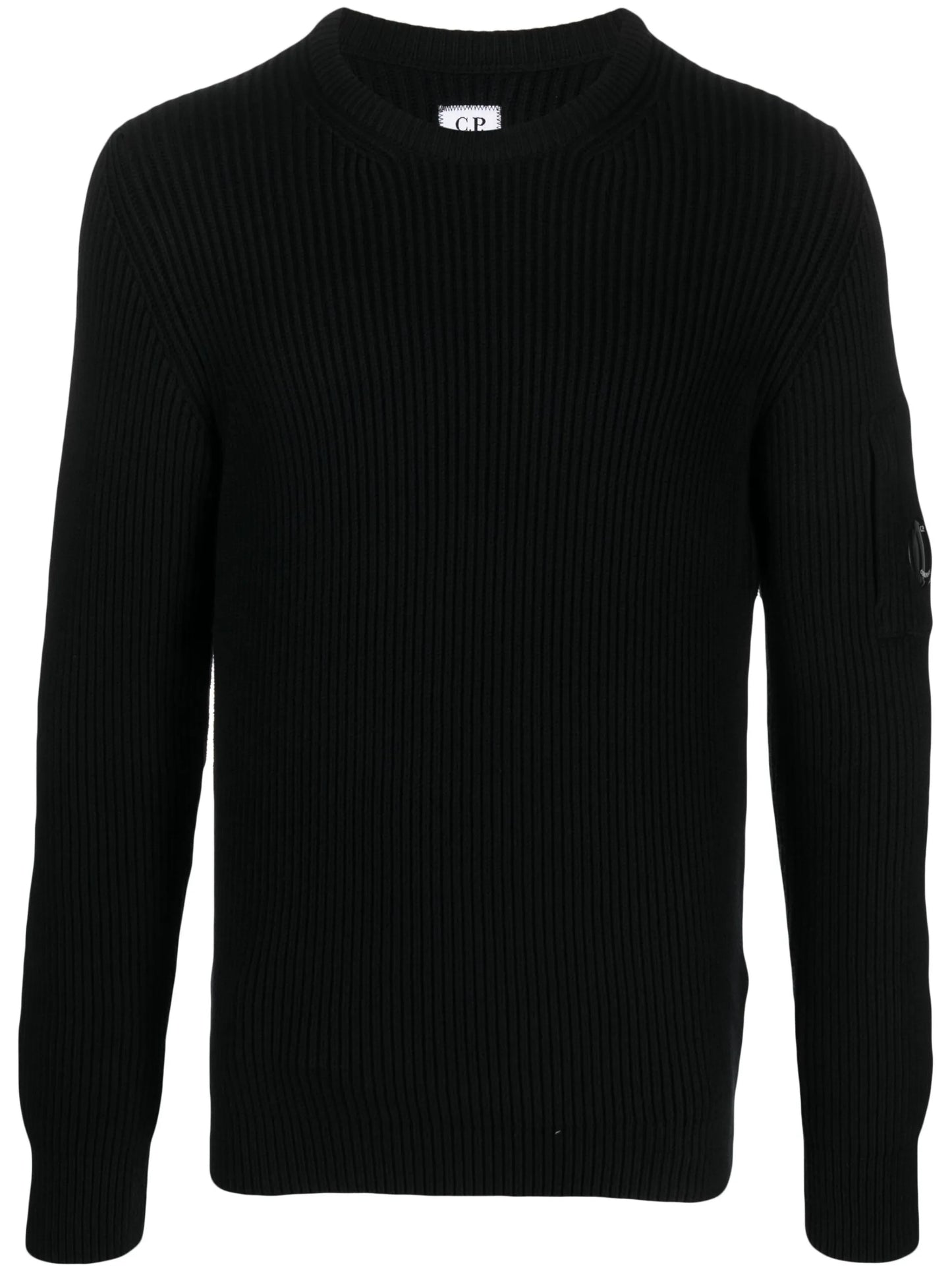 logo-plaque ribbed-knit jumper