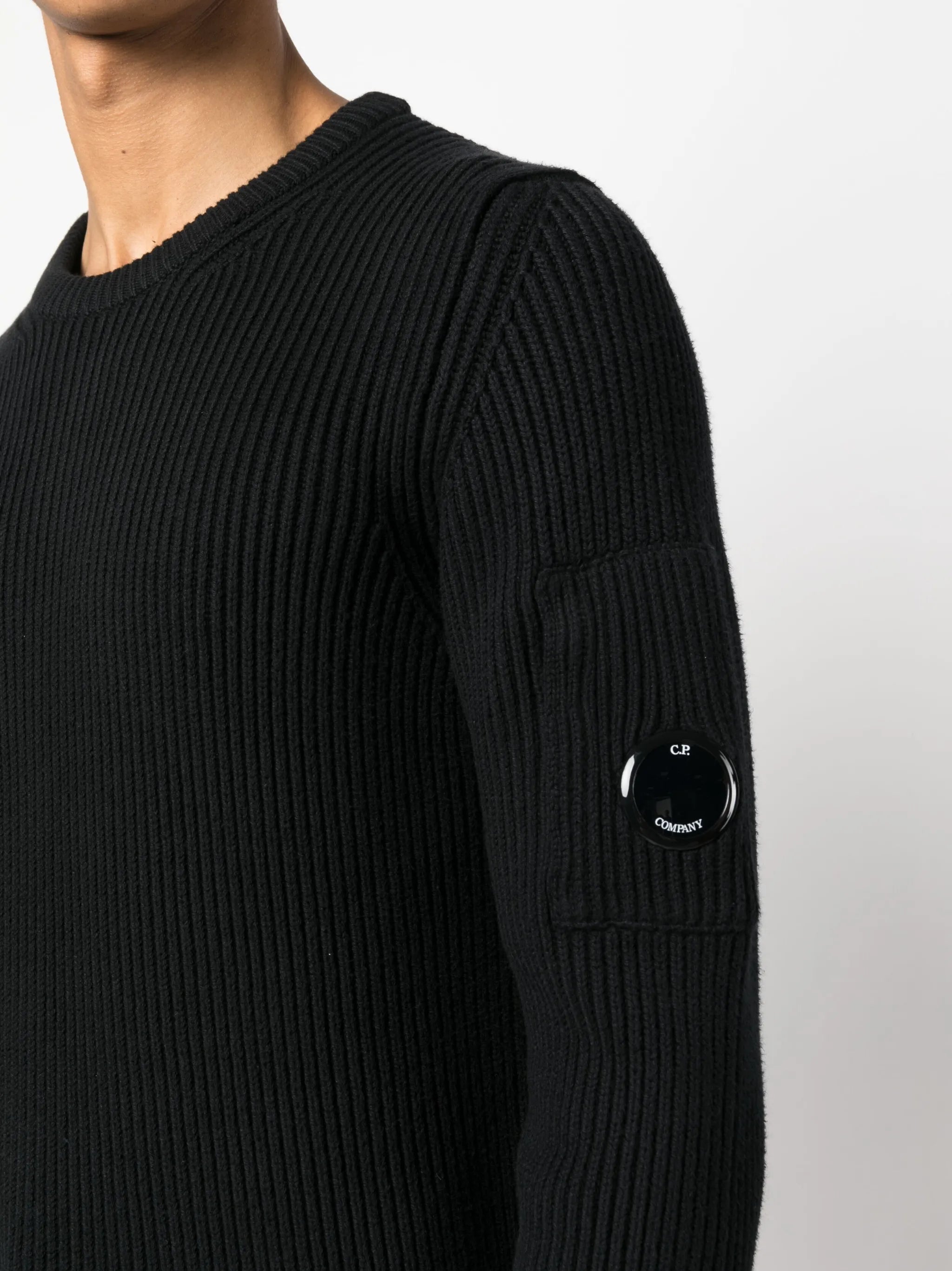logo-plaque ribbed-knit jumper