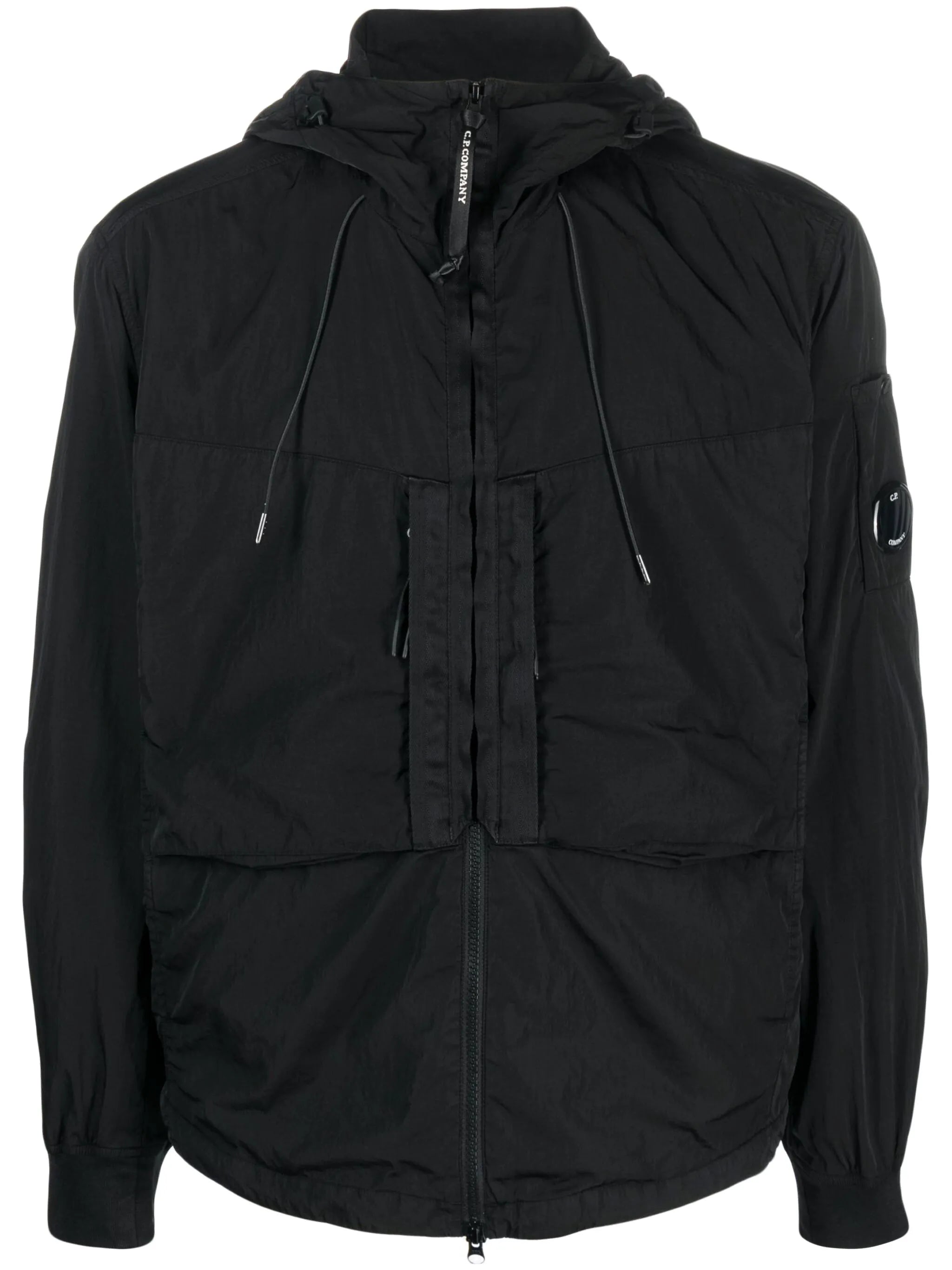 logo-plaque hooded jacket