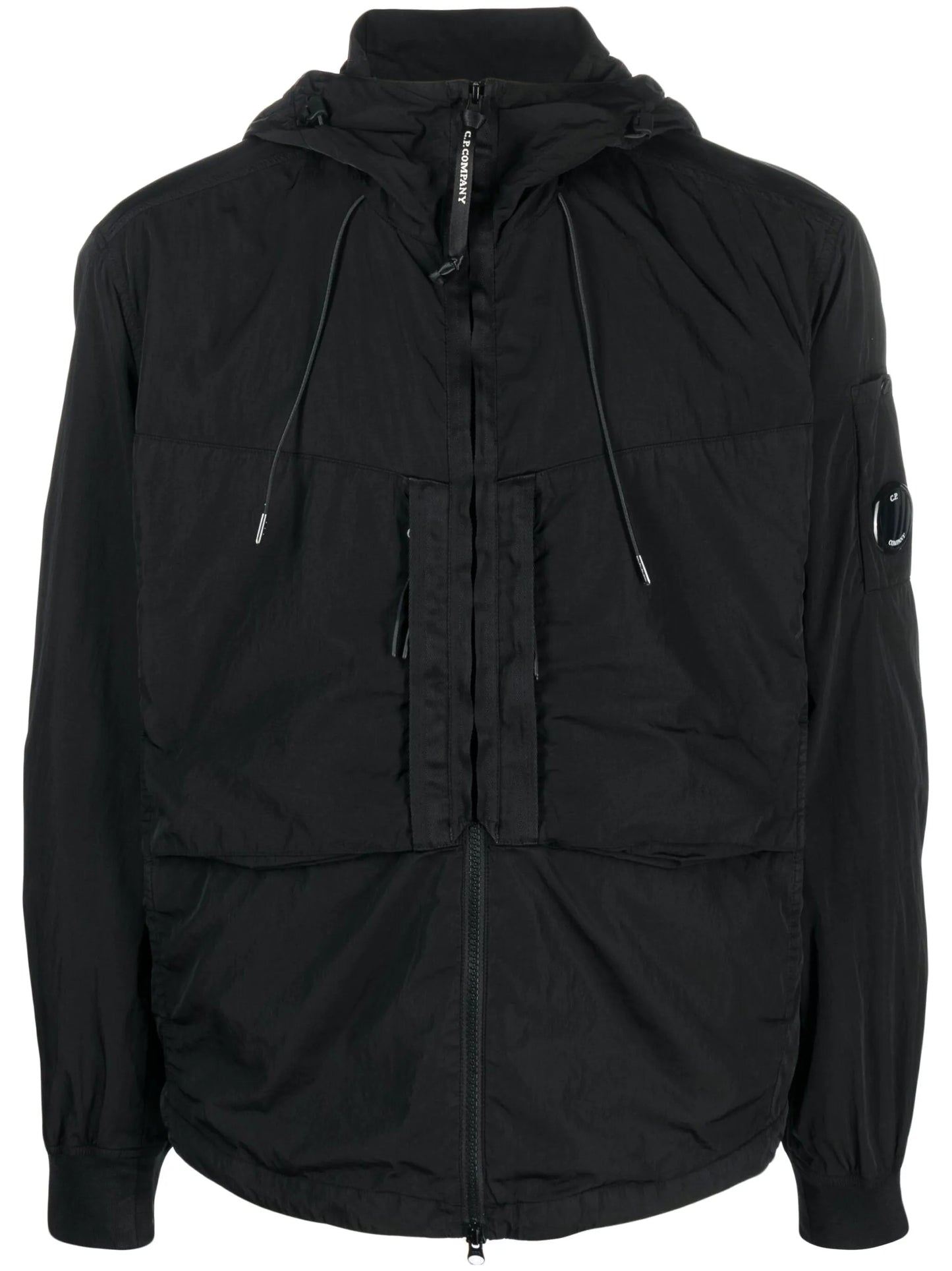 logo-plaque hooded jacket