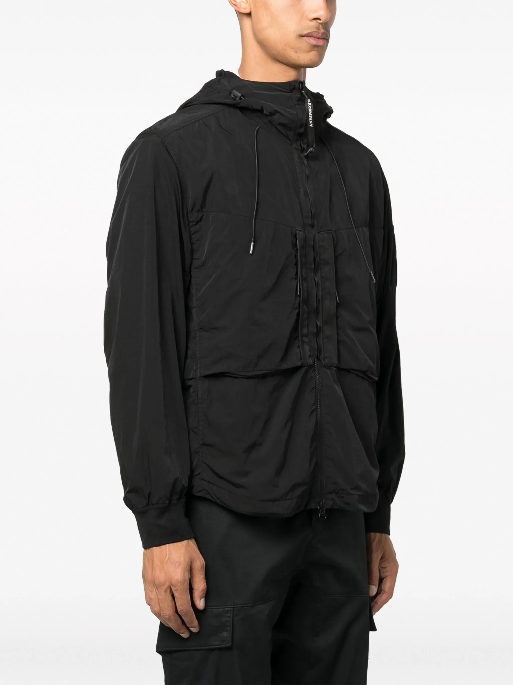logo-plaque hooded jacket