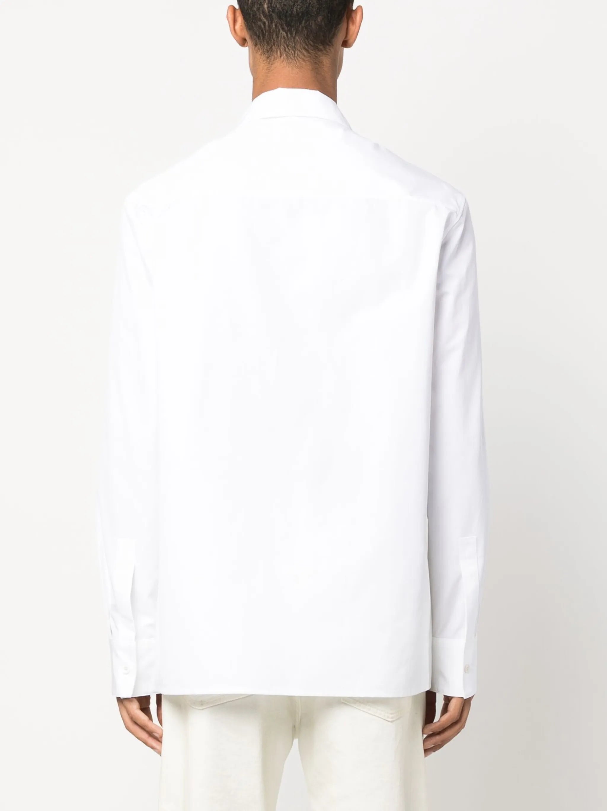 pointed-collar organic-cotton shirt
