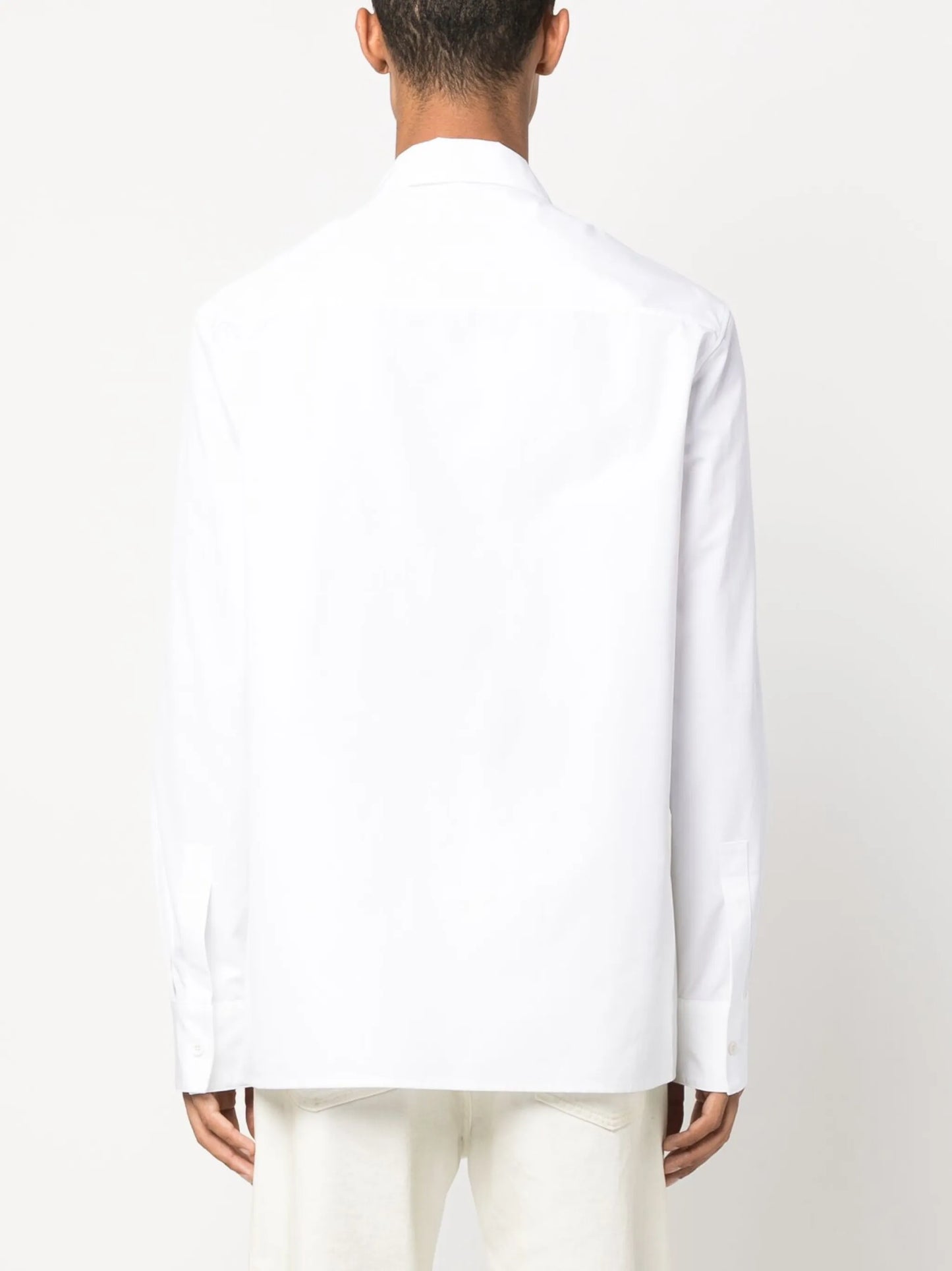 pointed-collar organic-cotton shirt