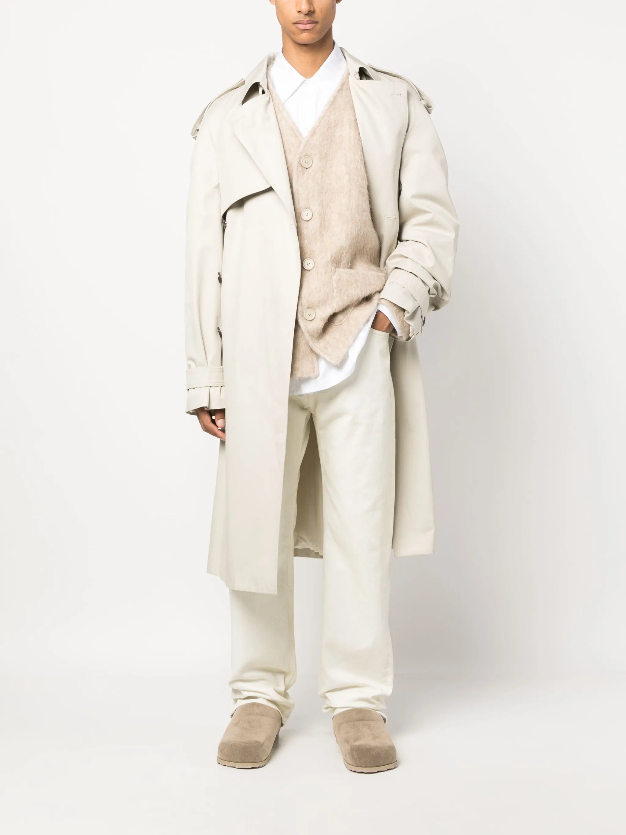 pointed-collar organic-cotton shirt