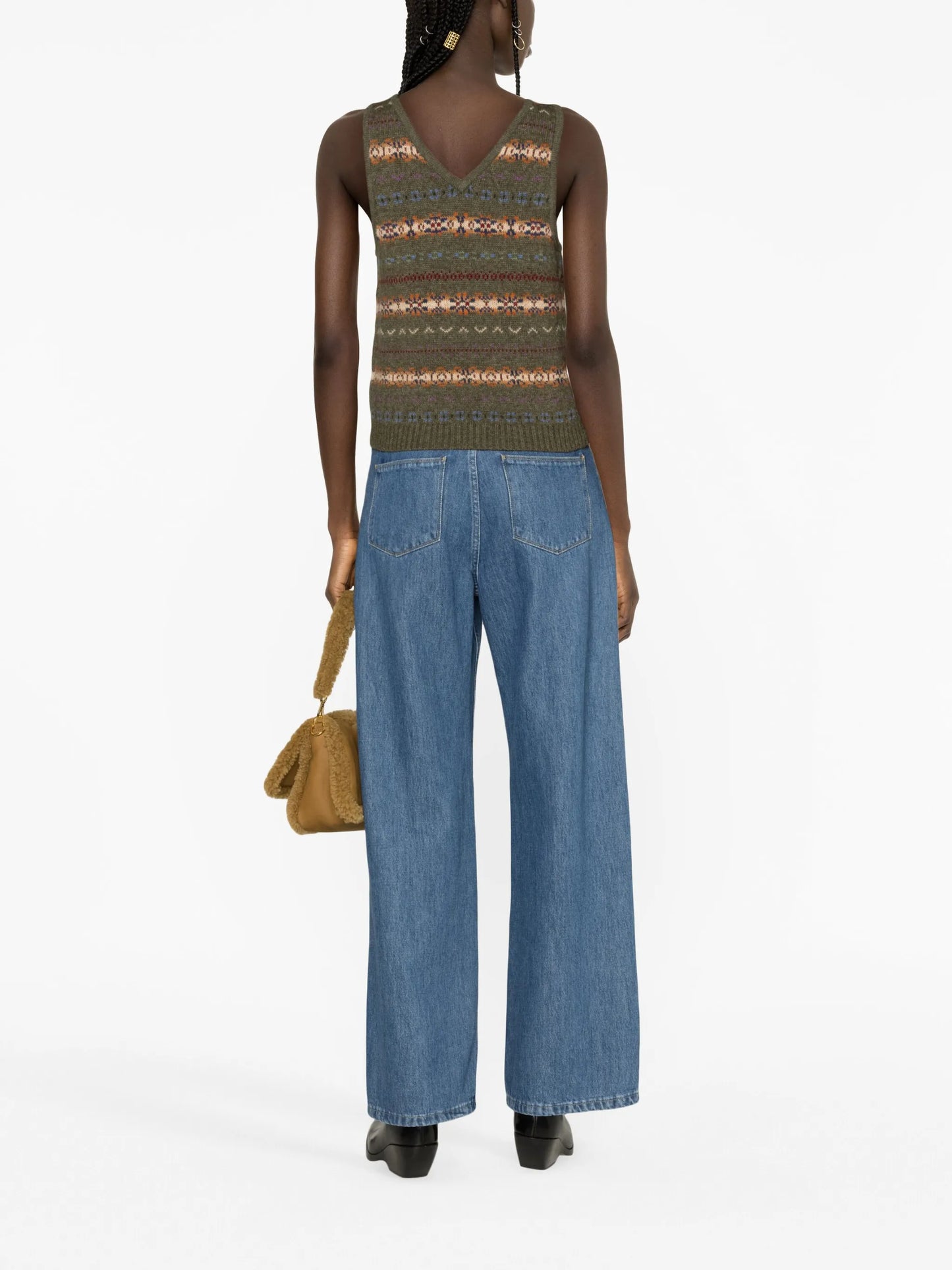 fair-isle sleeveless sweater