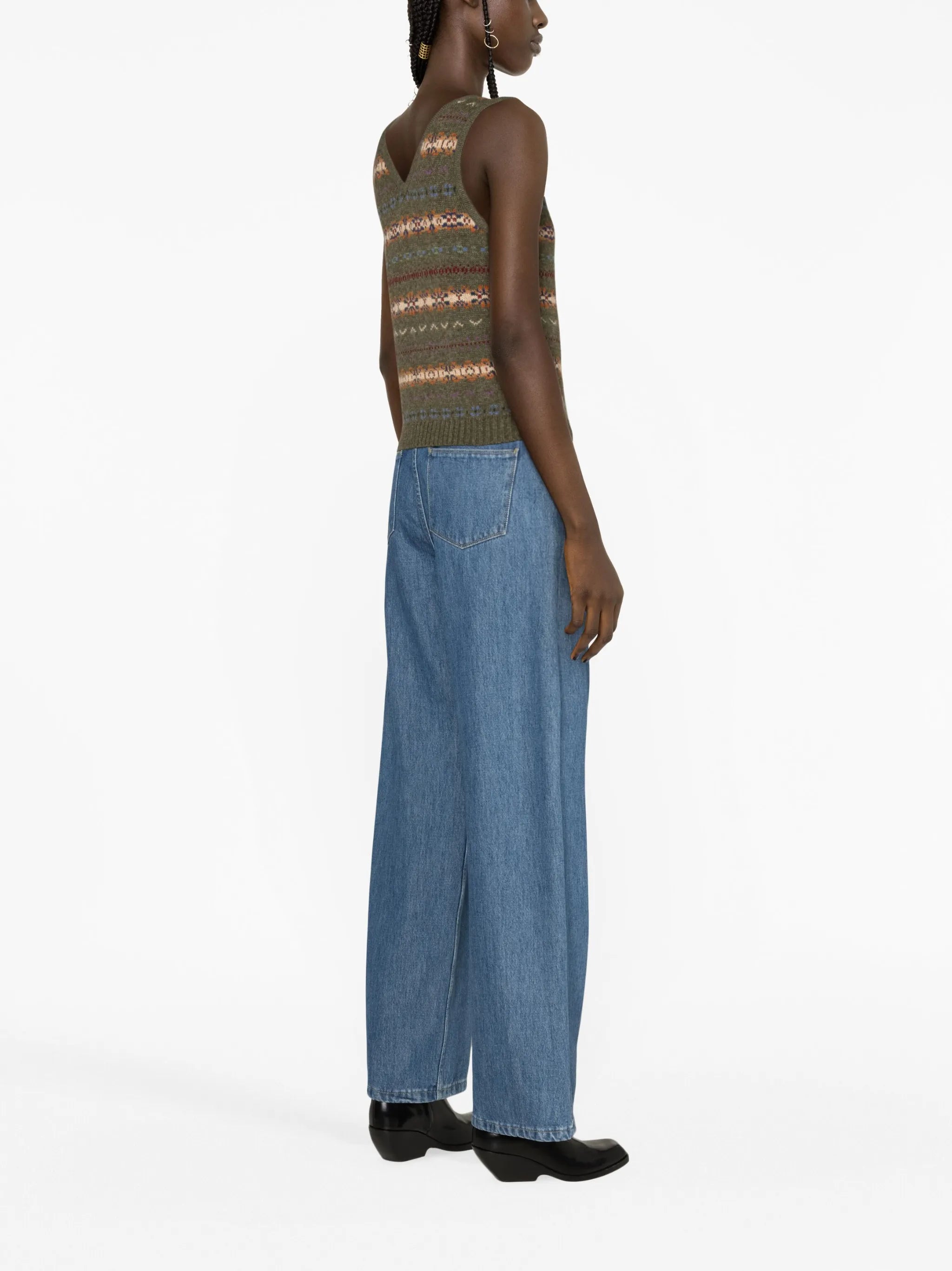 fair-isle sleeveless sweater