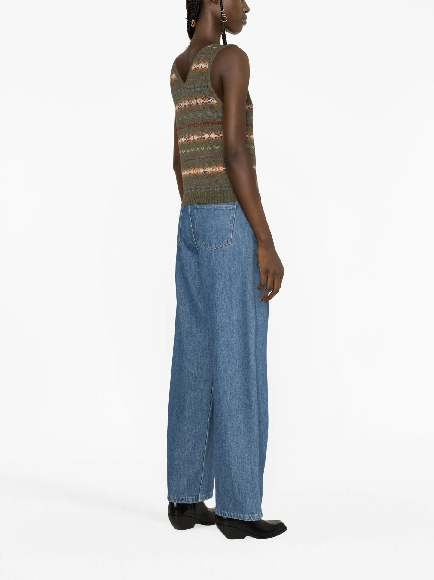 fair-isle sleeveless sweater