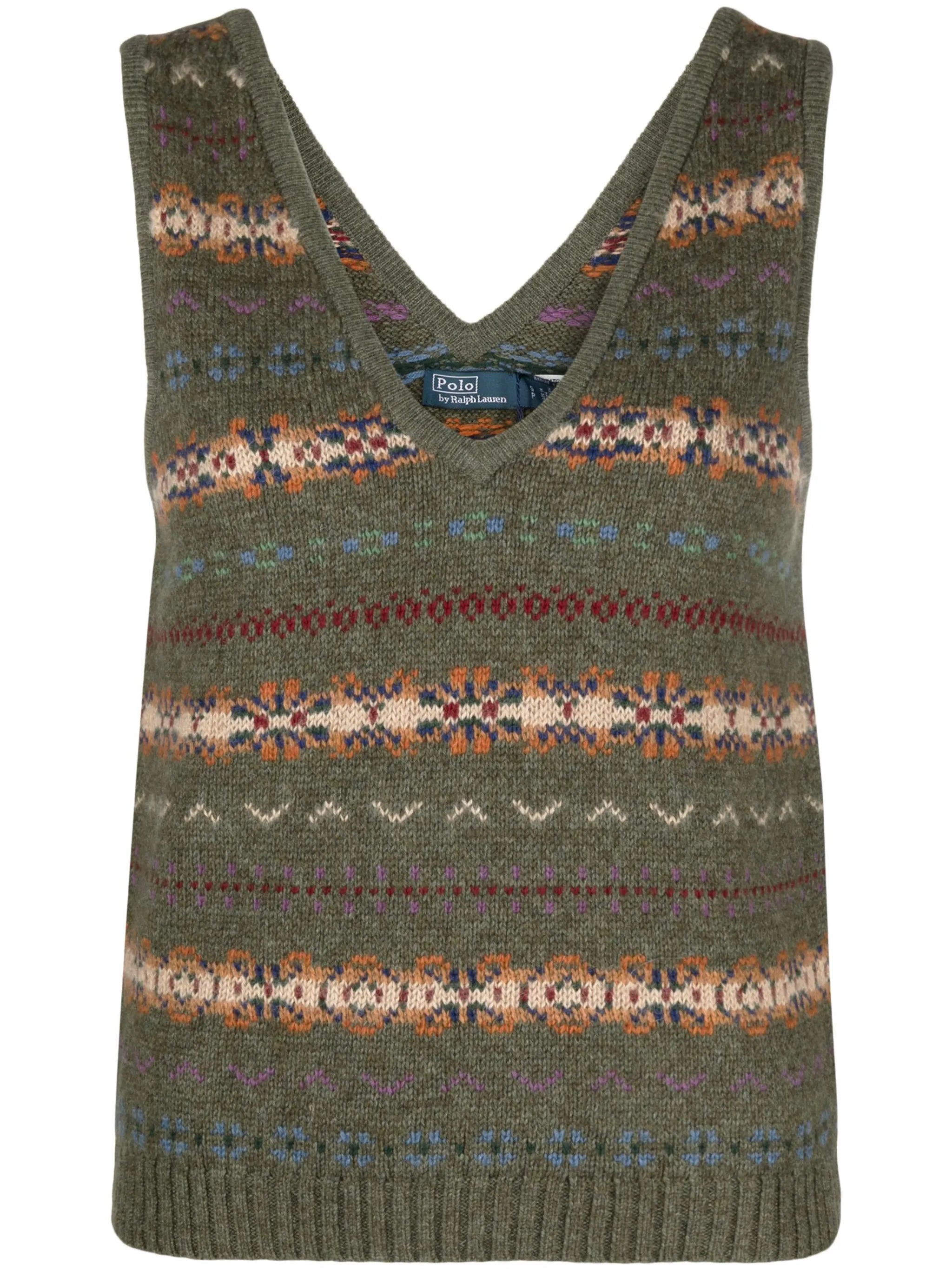 fair-isle sleeveless sweater