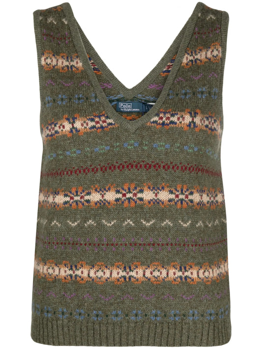 fair-isle sleeveless sweater