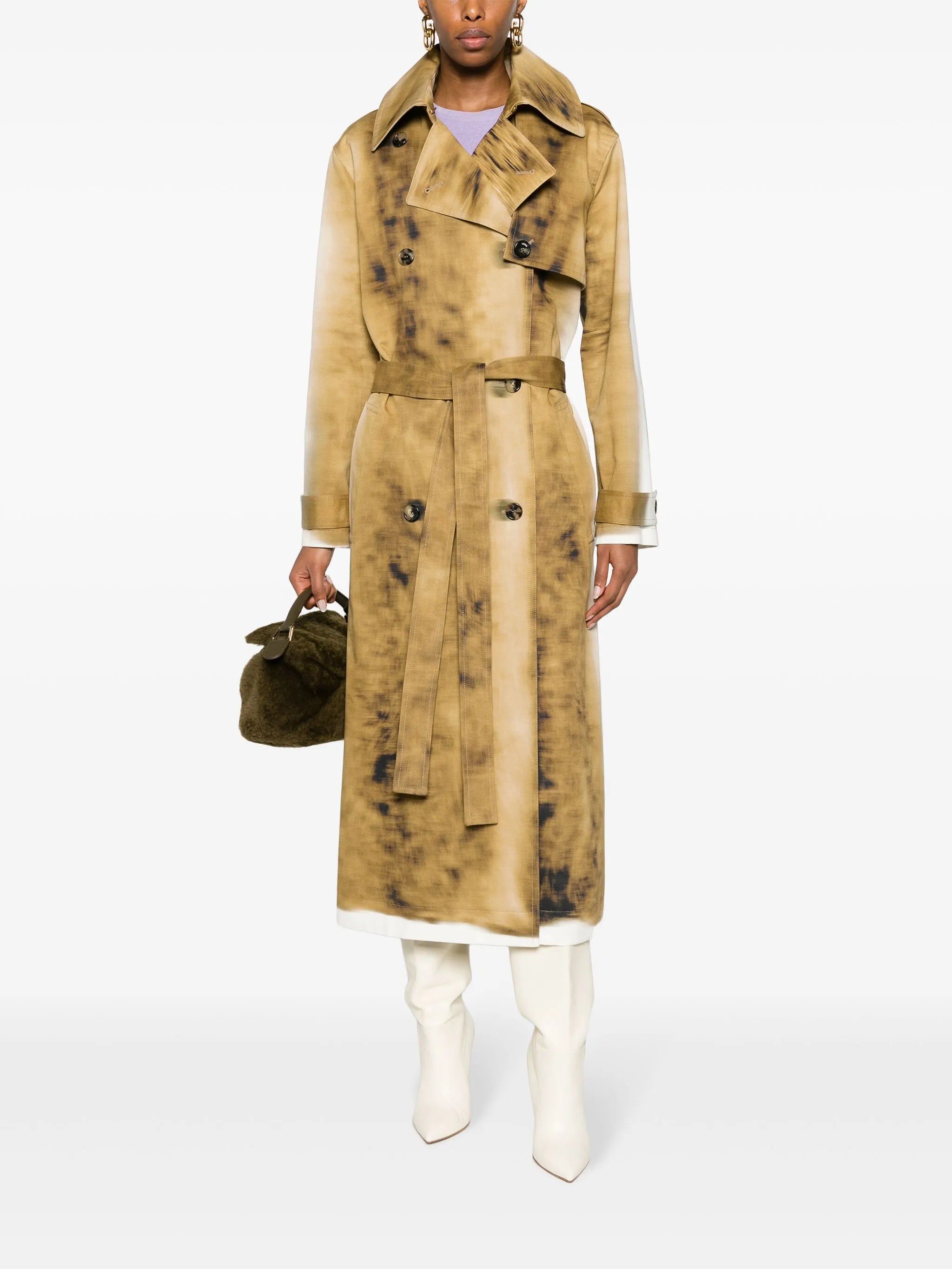 double-breasted belted coat