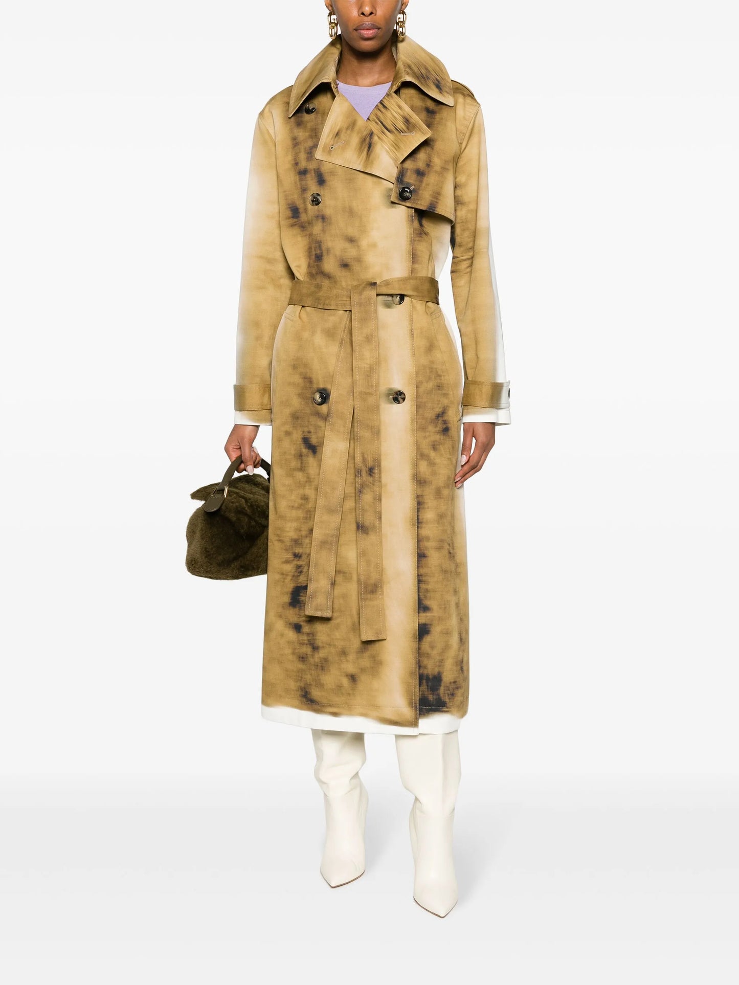 double-breasted belted coat