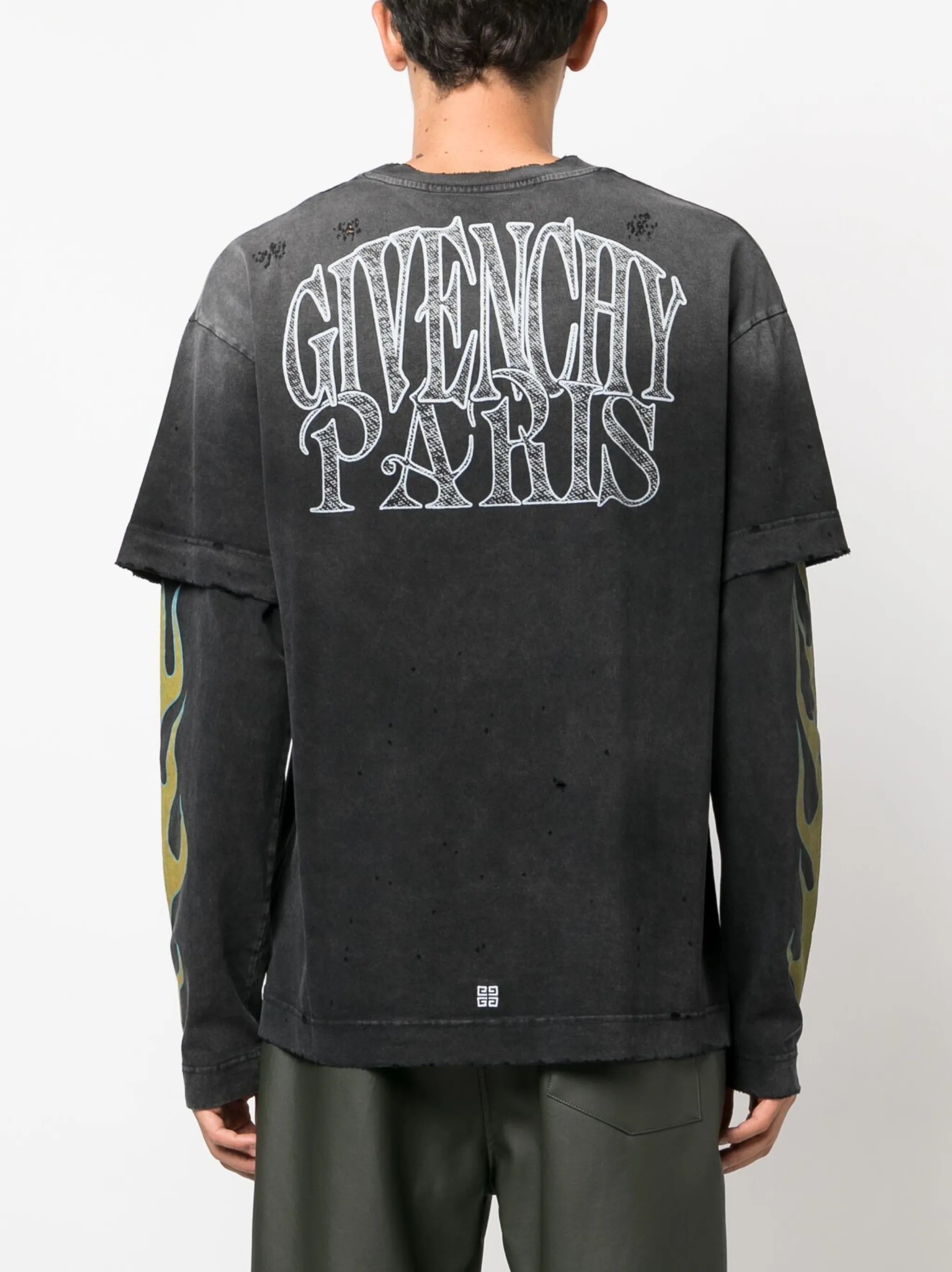 logo-print double-layer T-shirt