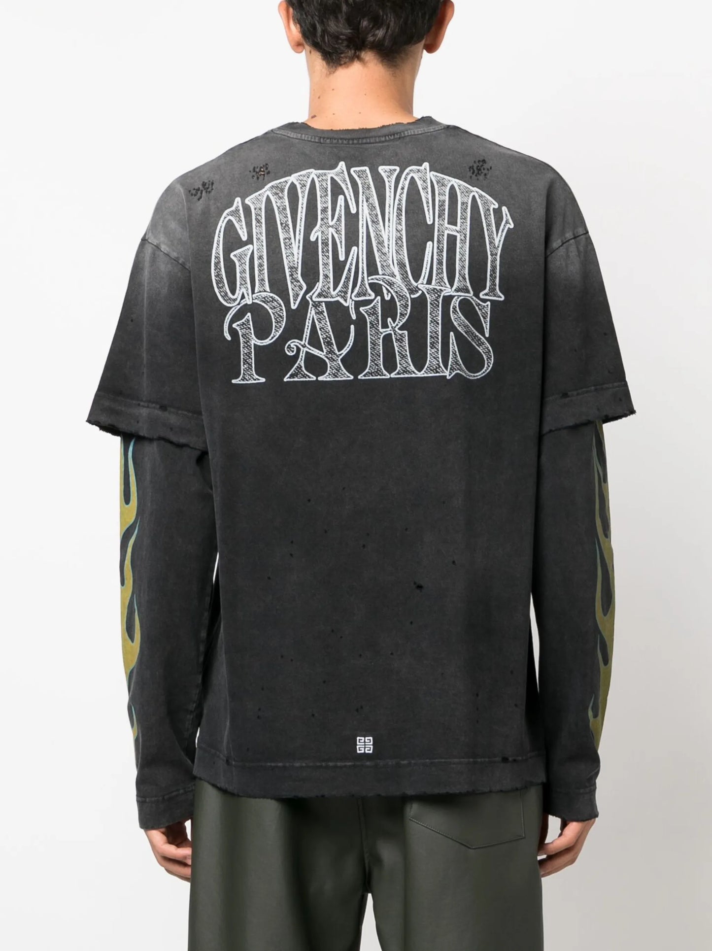 logo-print double-layer T-shirt