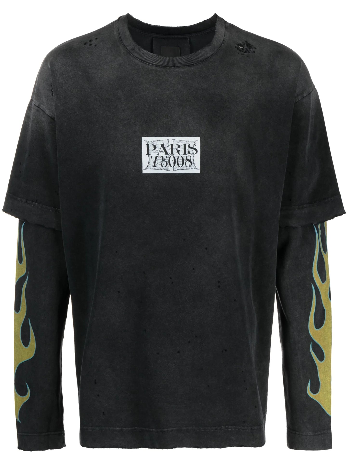 logo-print double-layer T-shirt