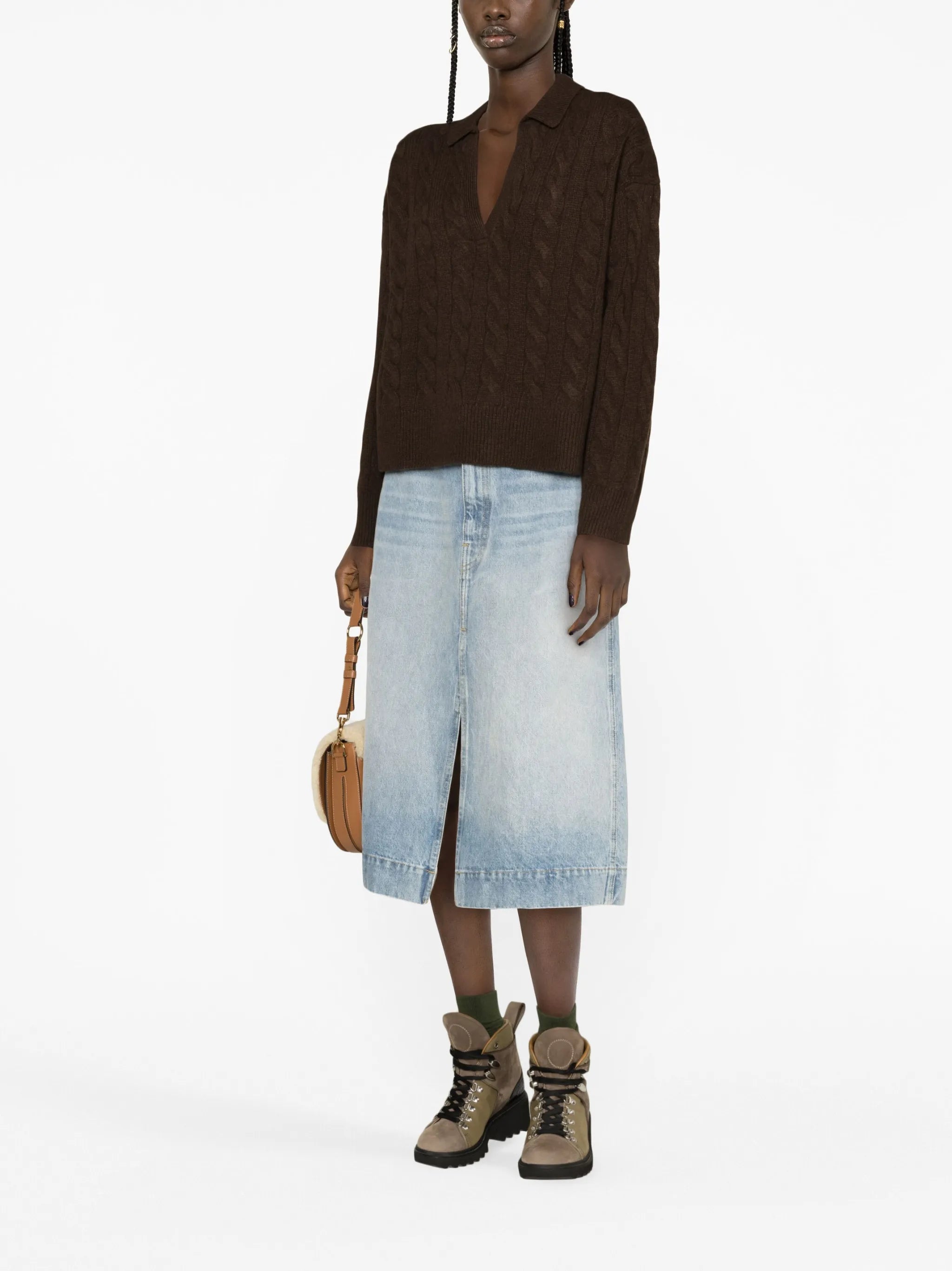 cable-knit jumper