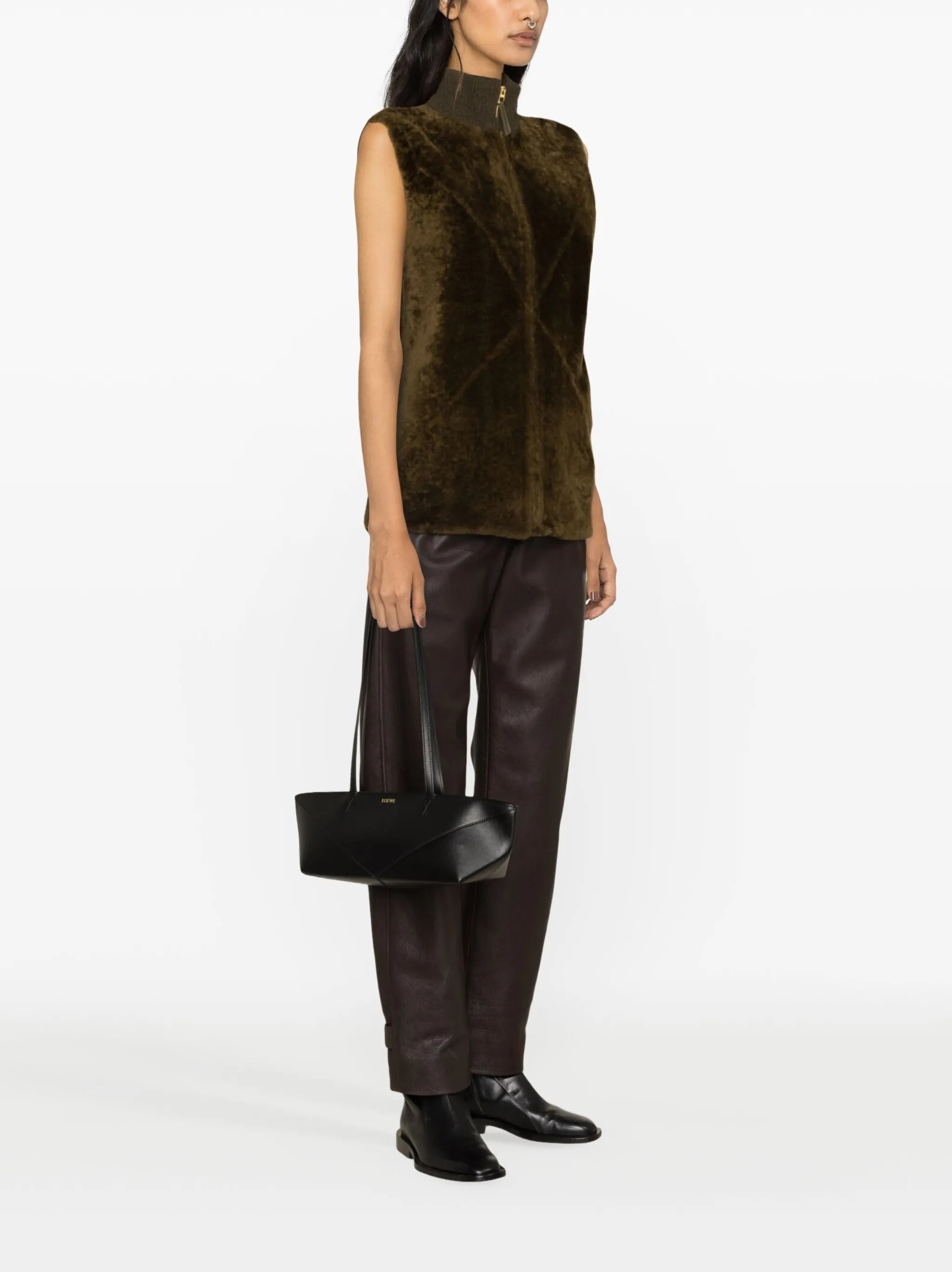 Puzzle Fold shearling gilet