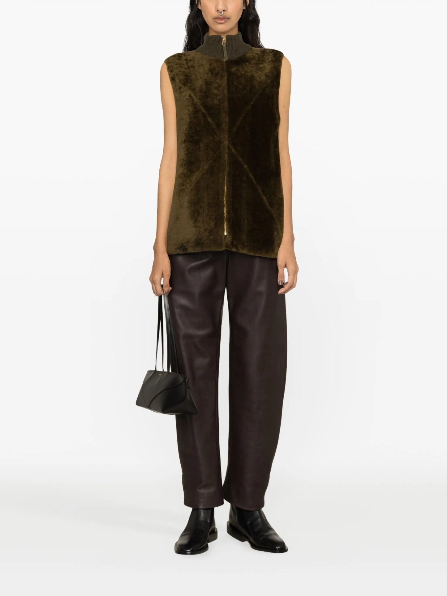 Puzzle Fold shearling gilet