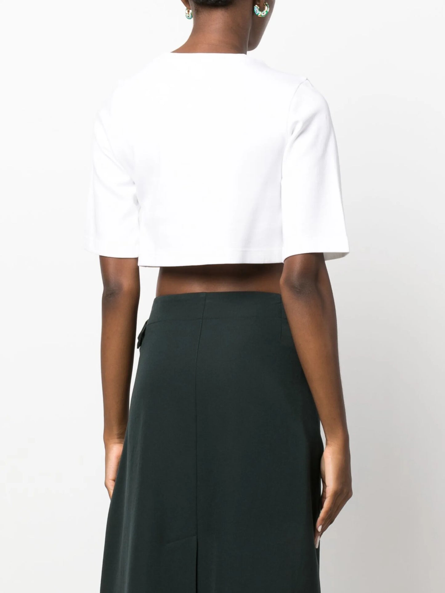 Anagram-print cropped cotton T-shirt