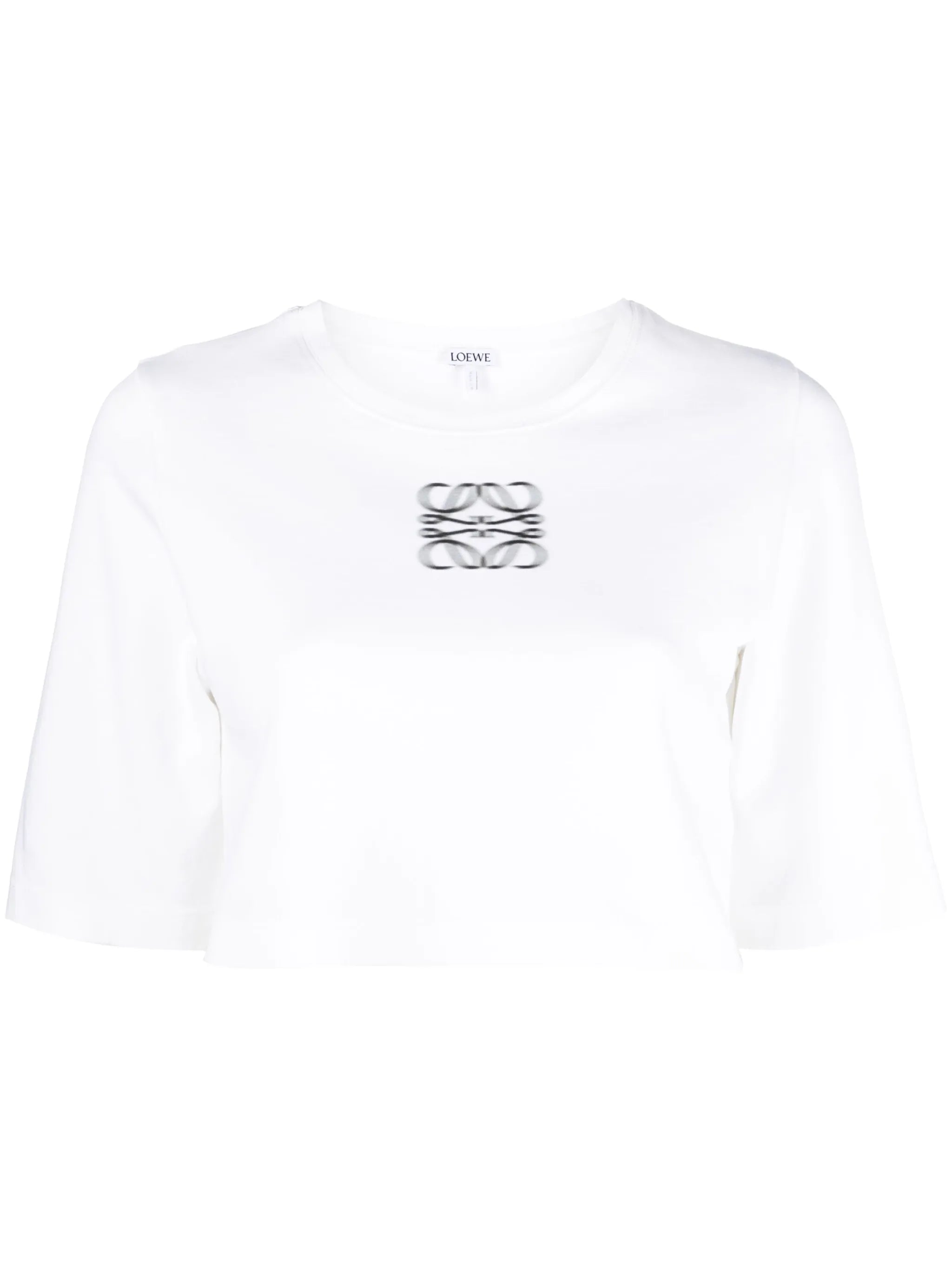 Anagram-print cropped cotton T-shirt