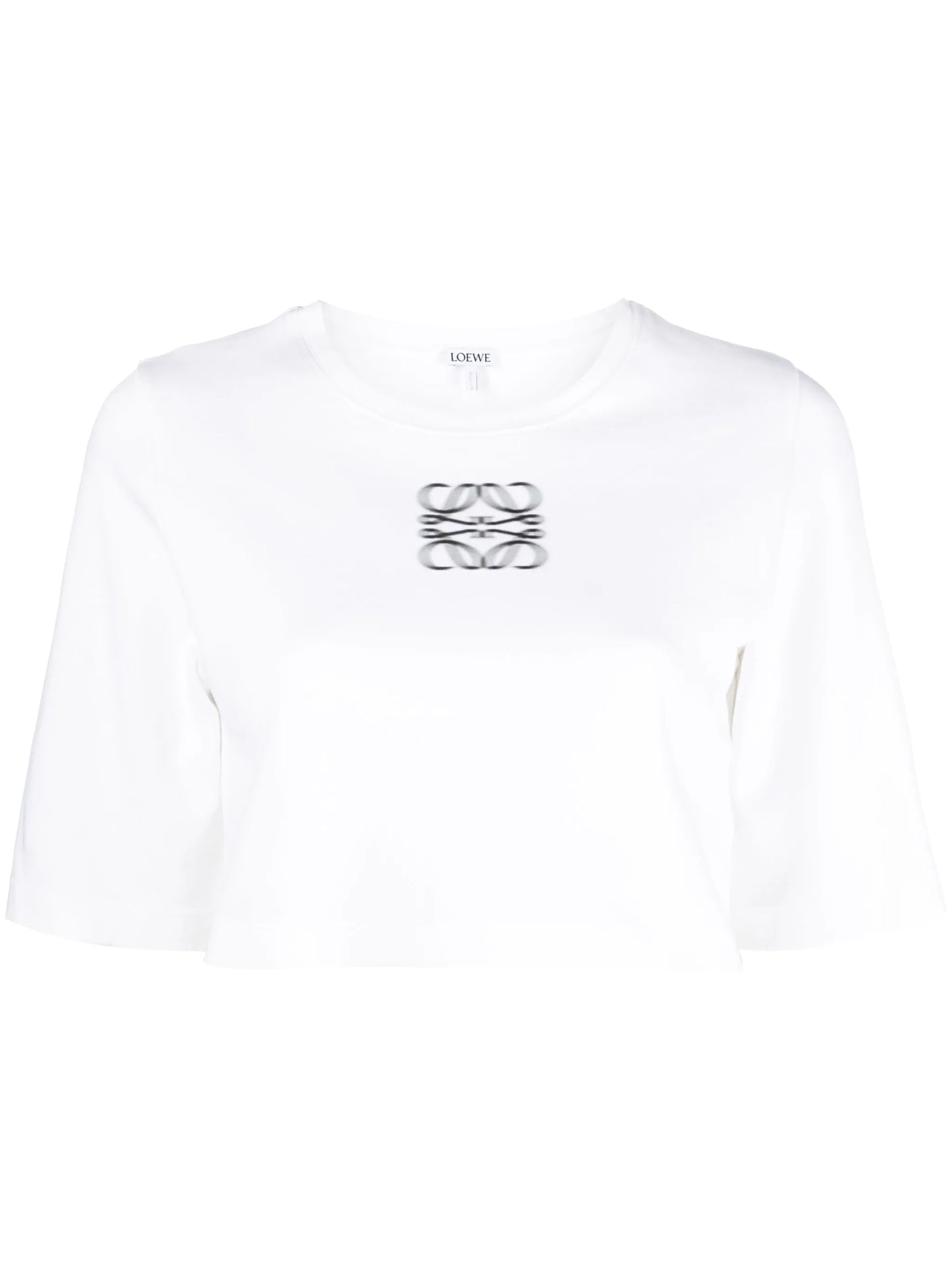 Anagram-print cropped cotton T-shirt