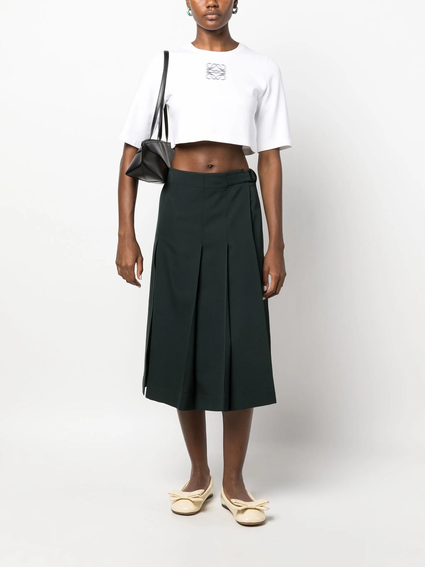 Anagram-print cropped cotton T-shirt