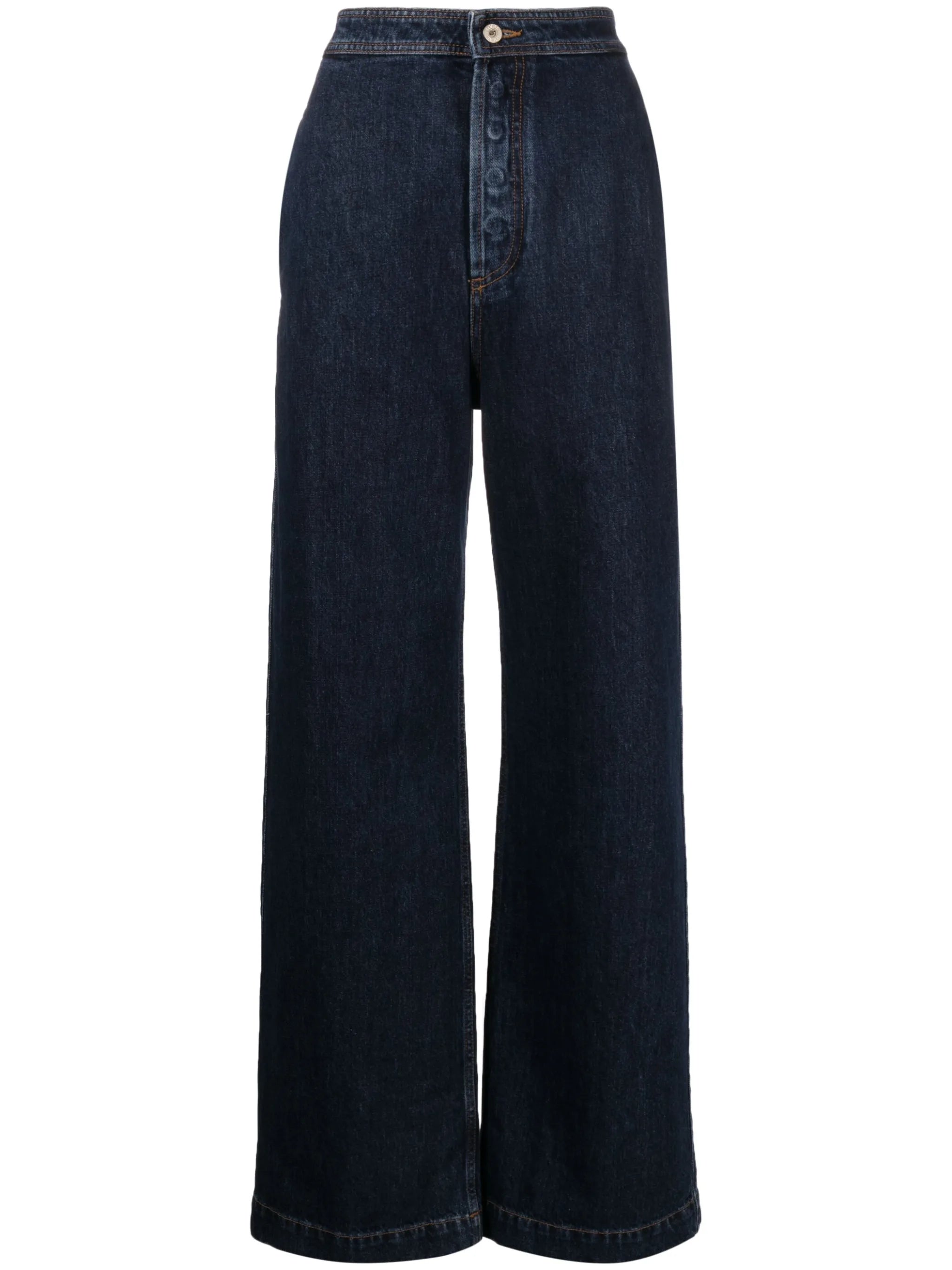 high-rise straight-leg jeans