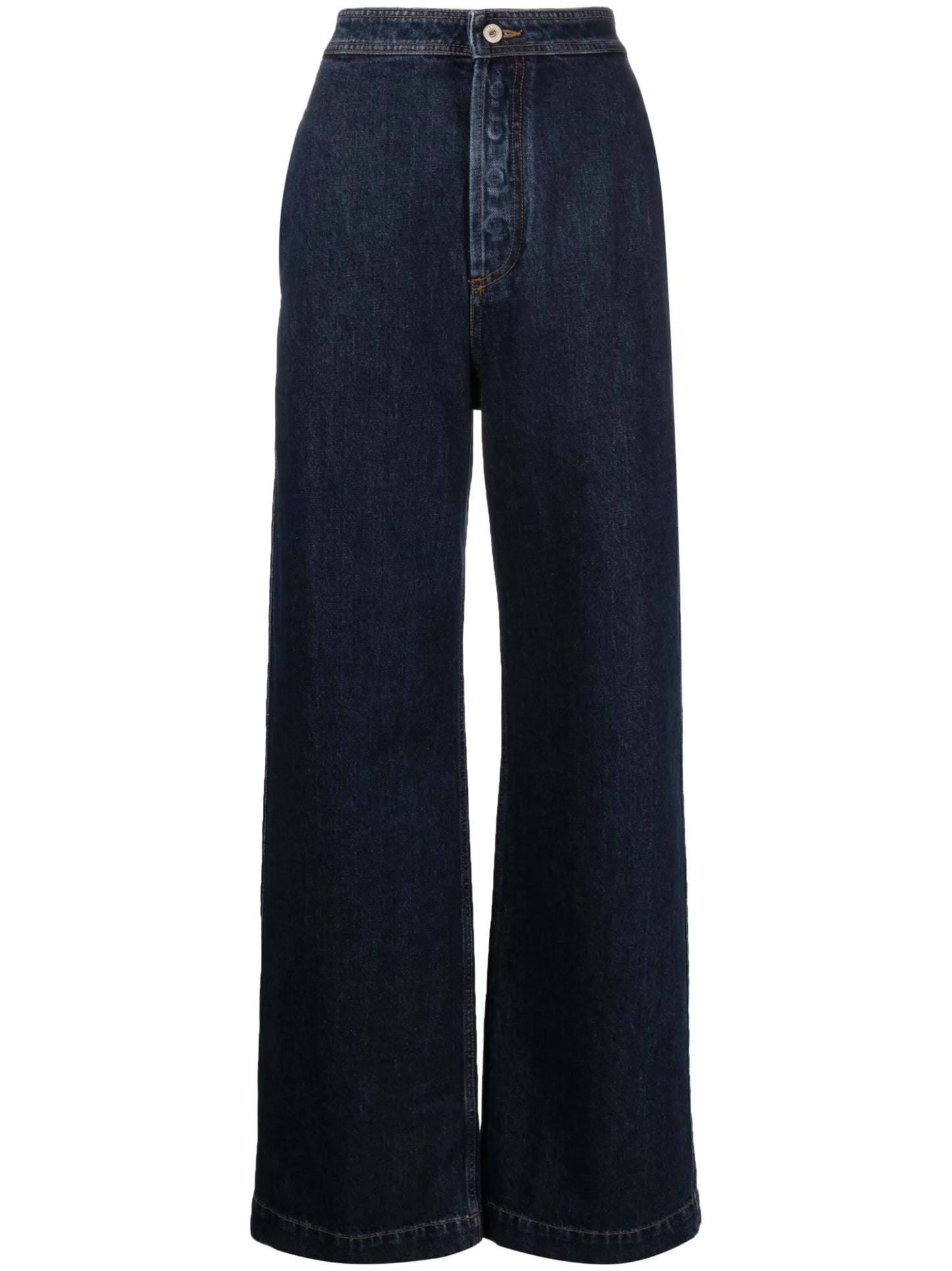 high-rise straight-leg jeans