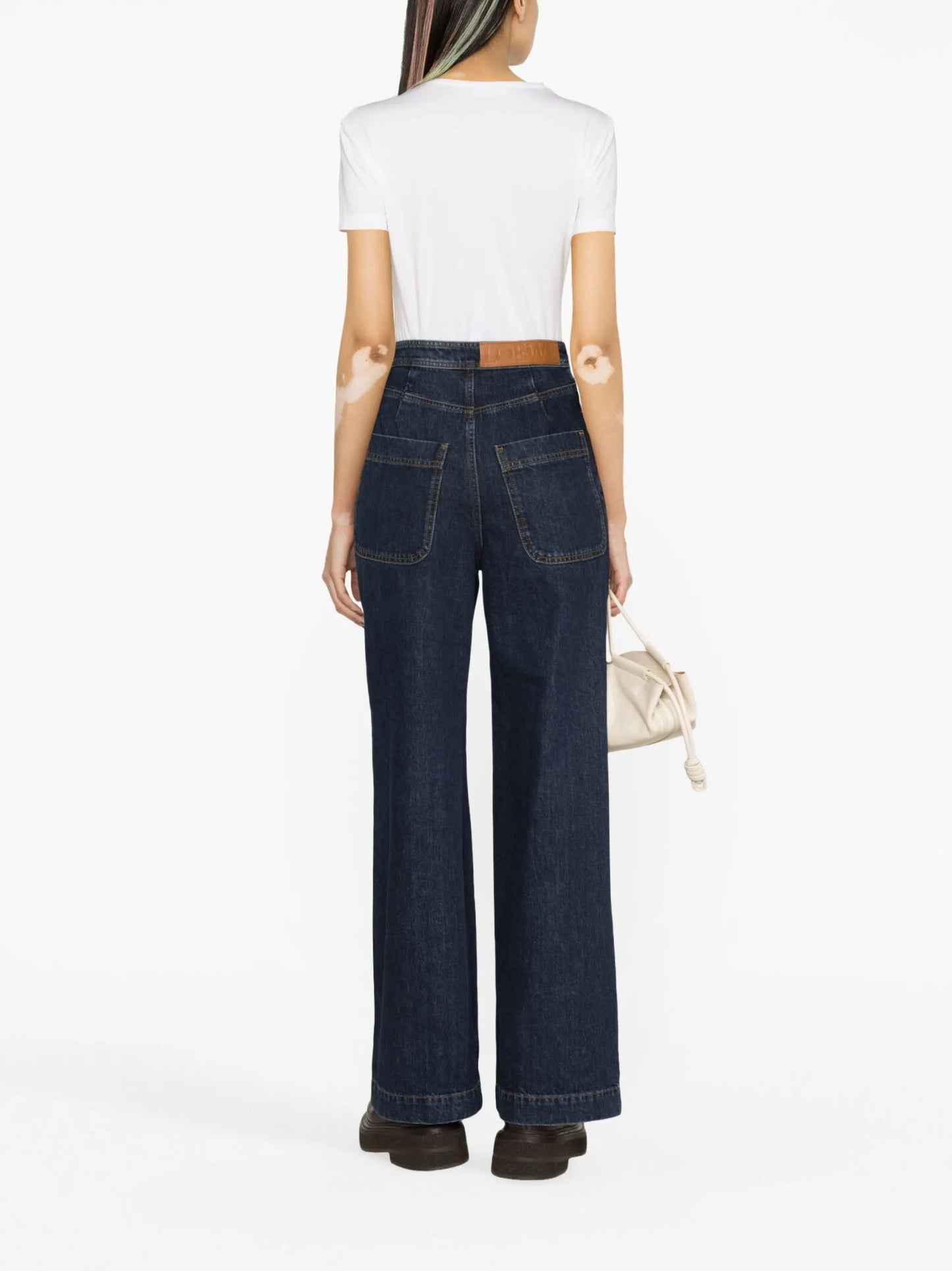 high-rise straight-leg jeans