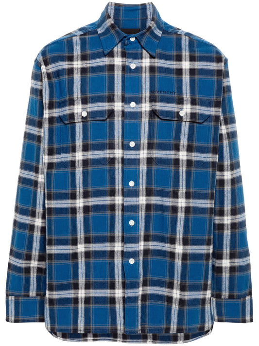 check-print shirt