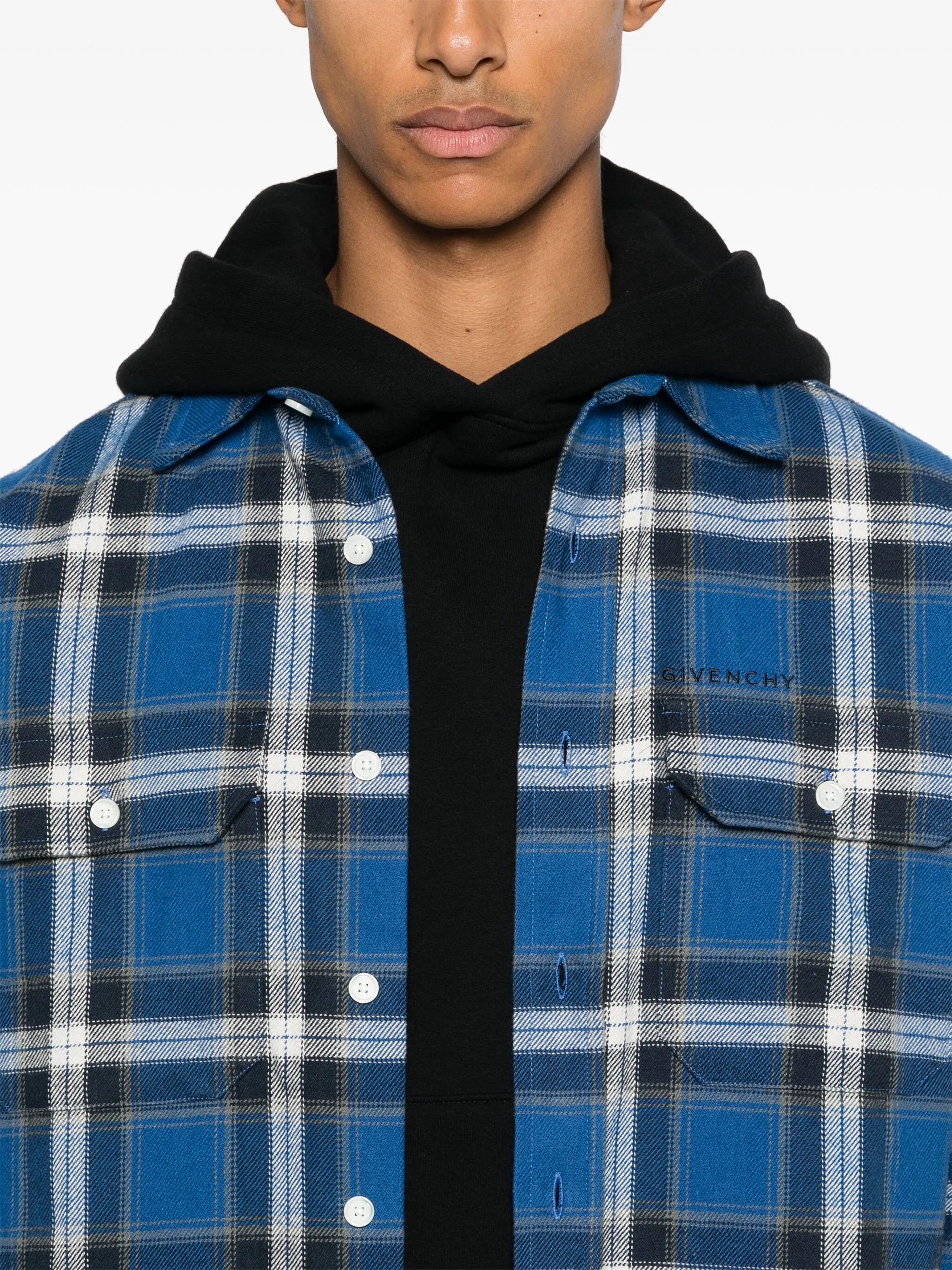 check-print shirt