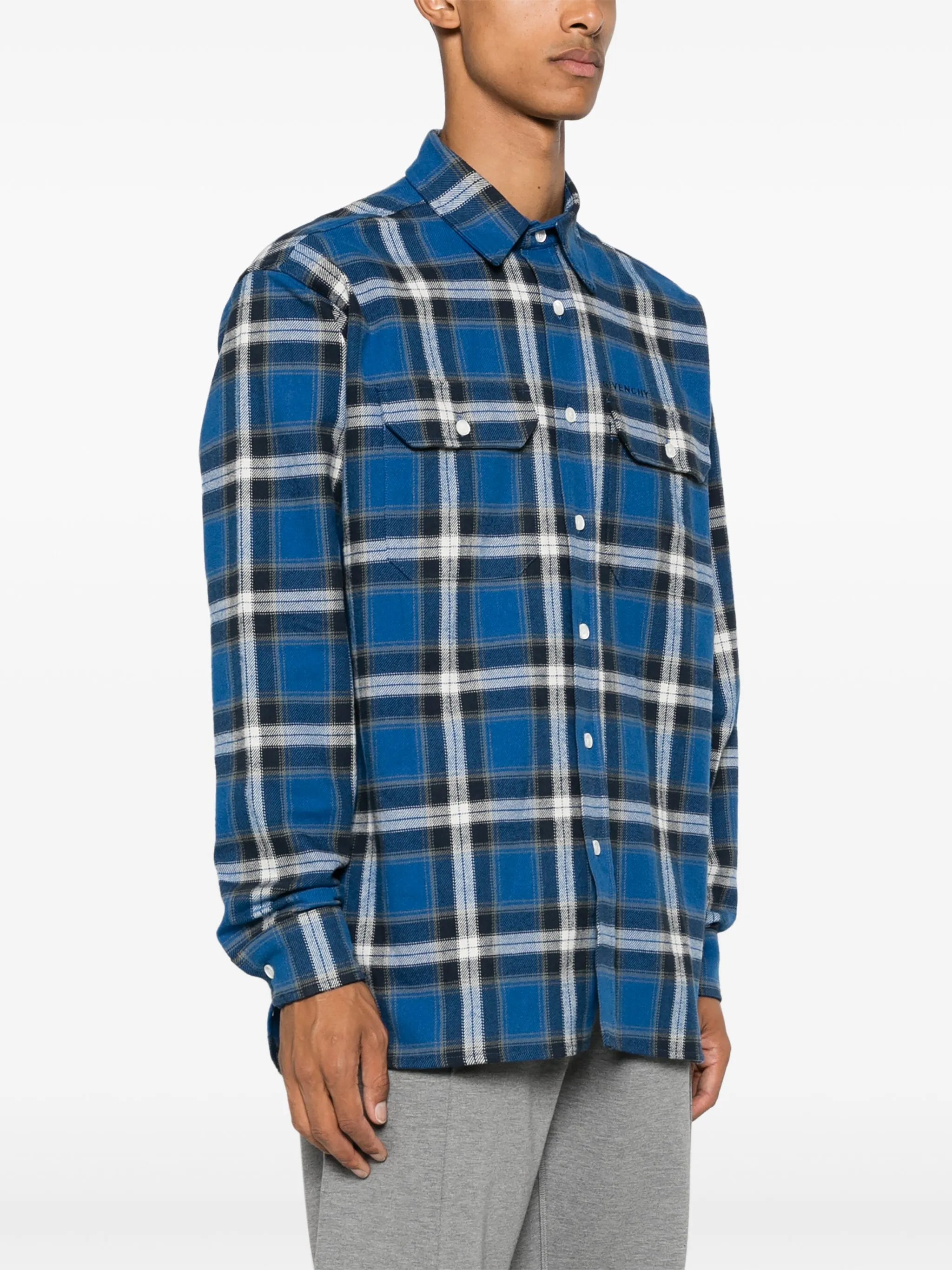 check-print shirt