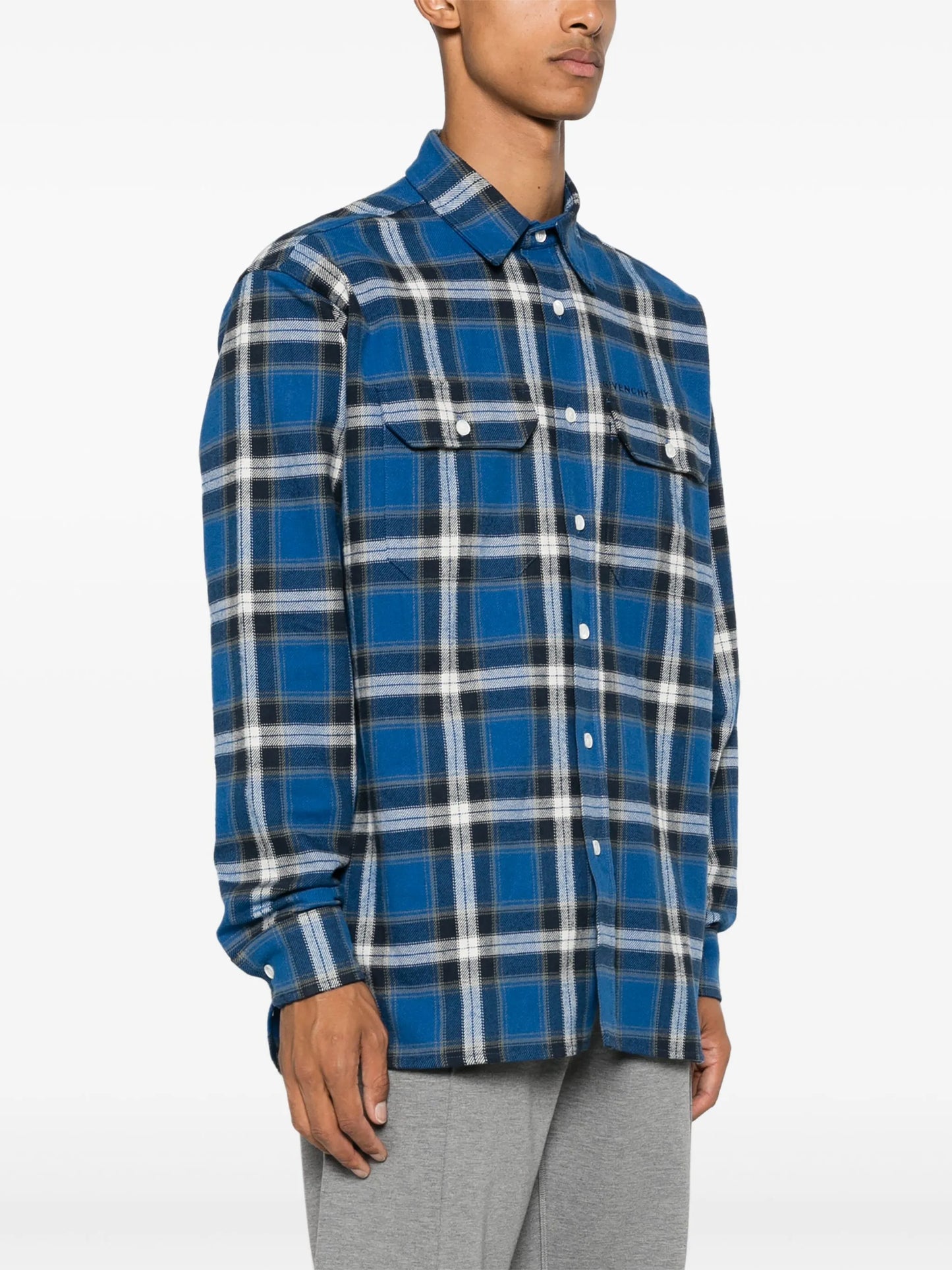check-print shirt