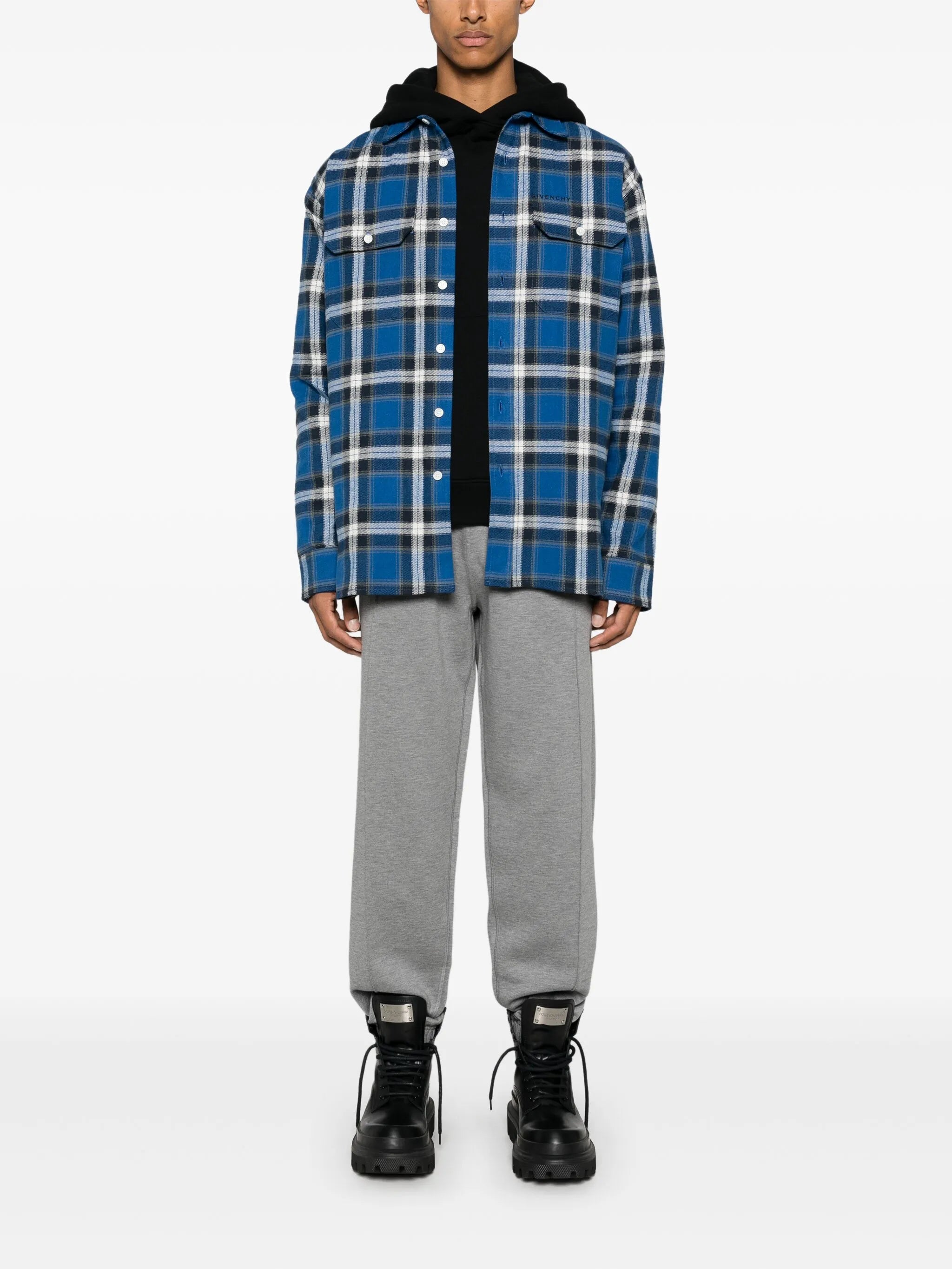 check-print shirt