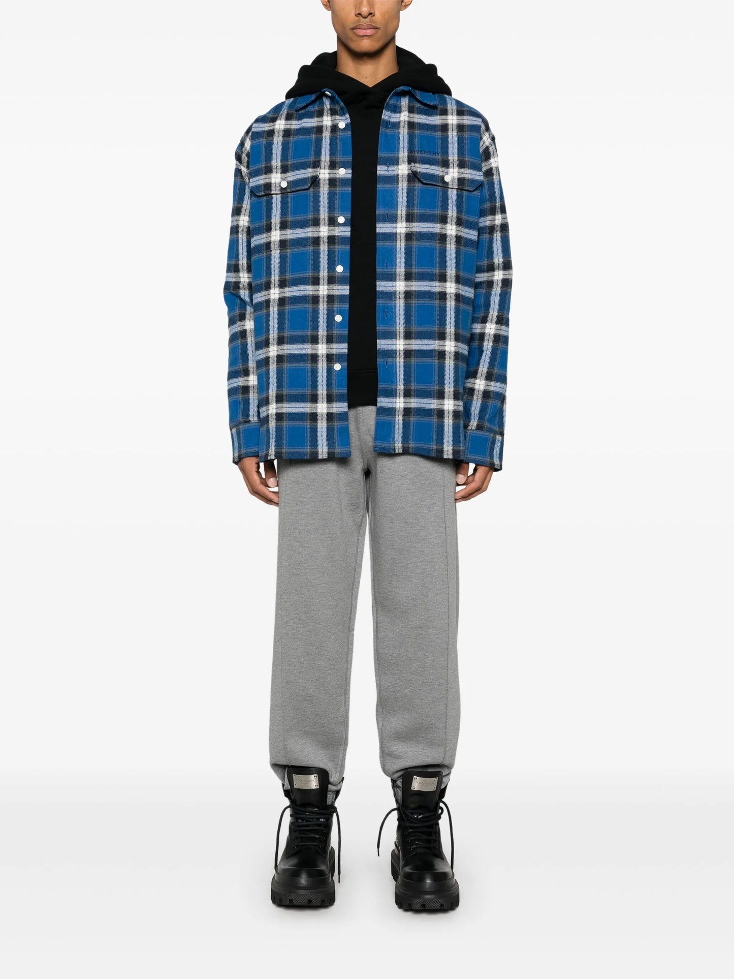 check-print shirt