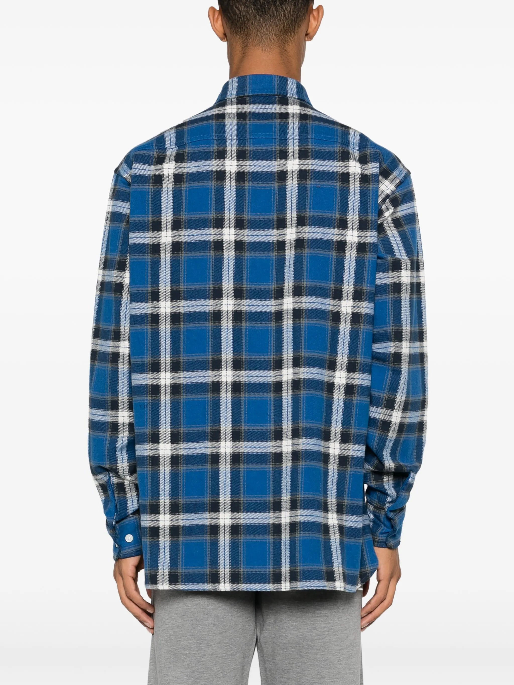 check-print shirt