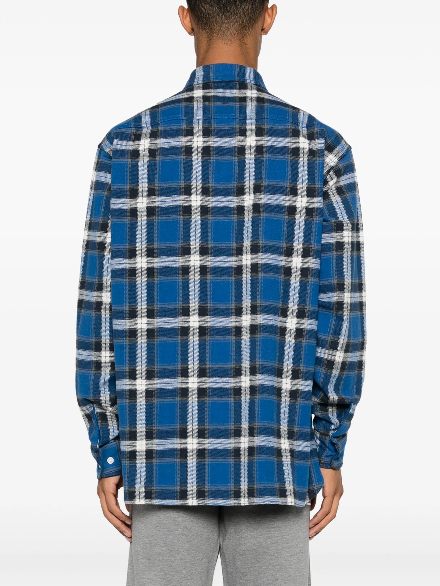check-print shirt