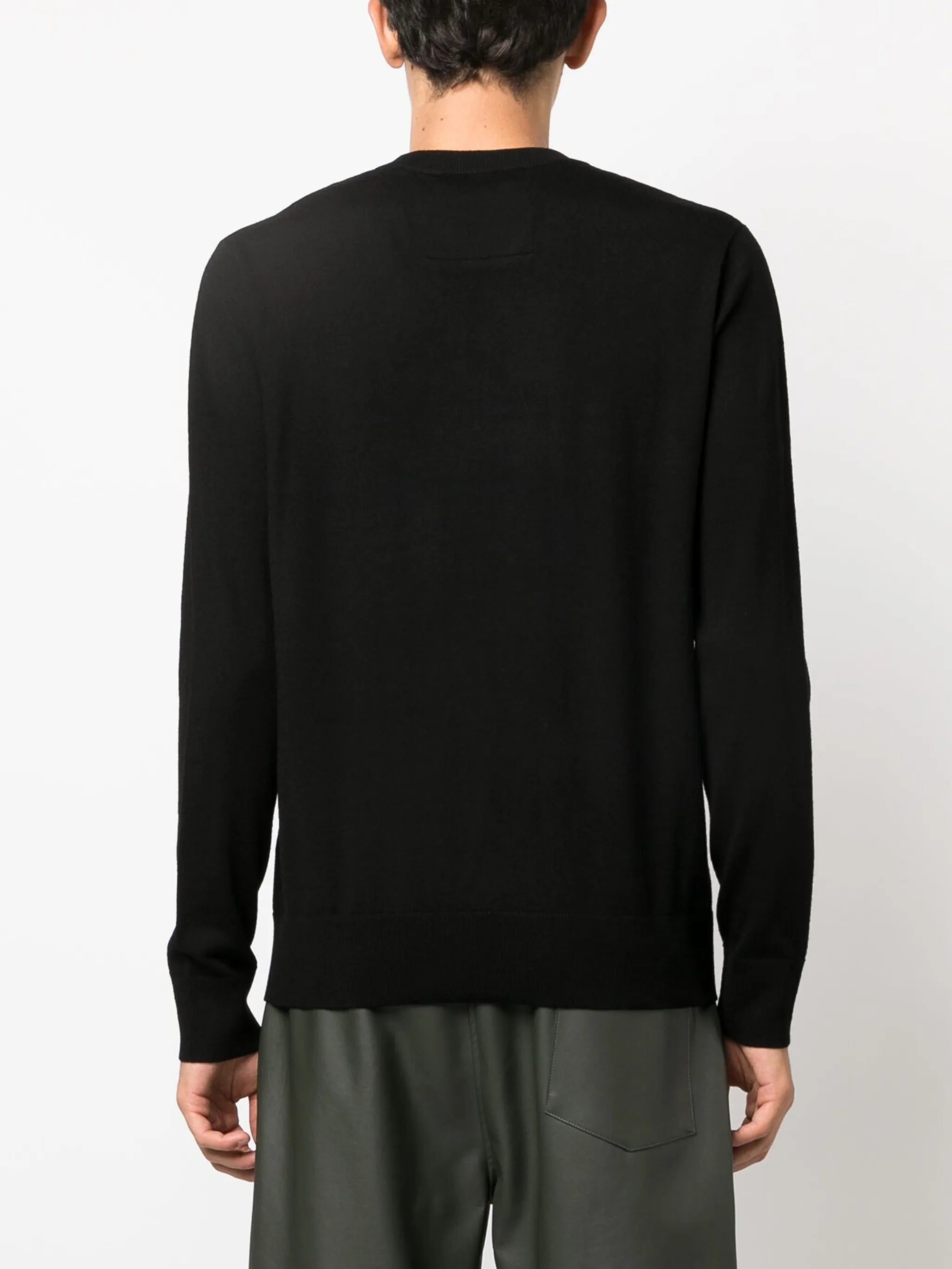 logo-intarsia wool jumper