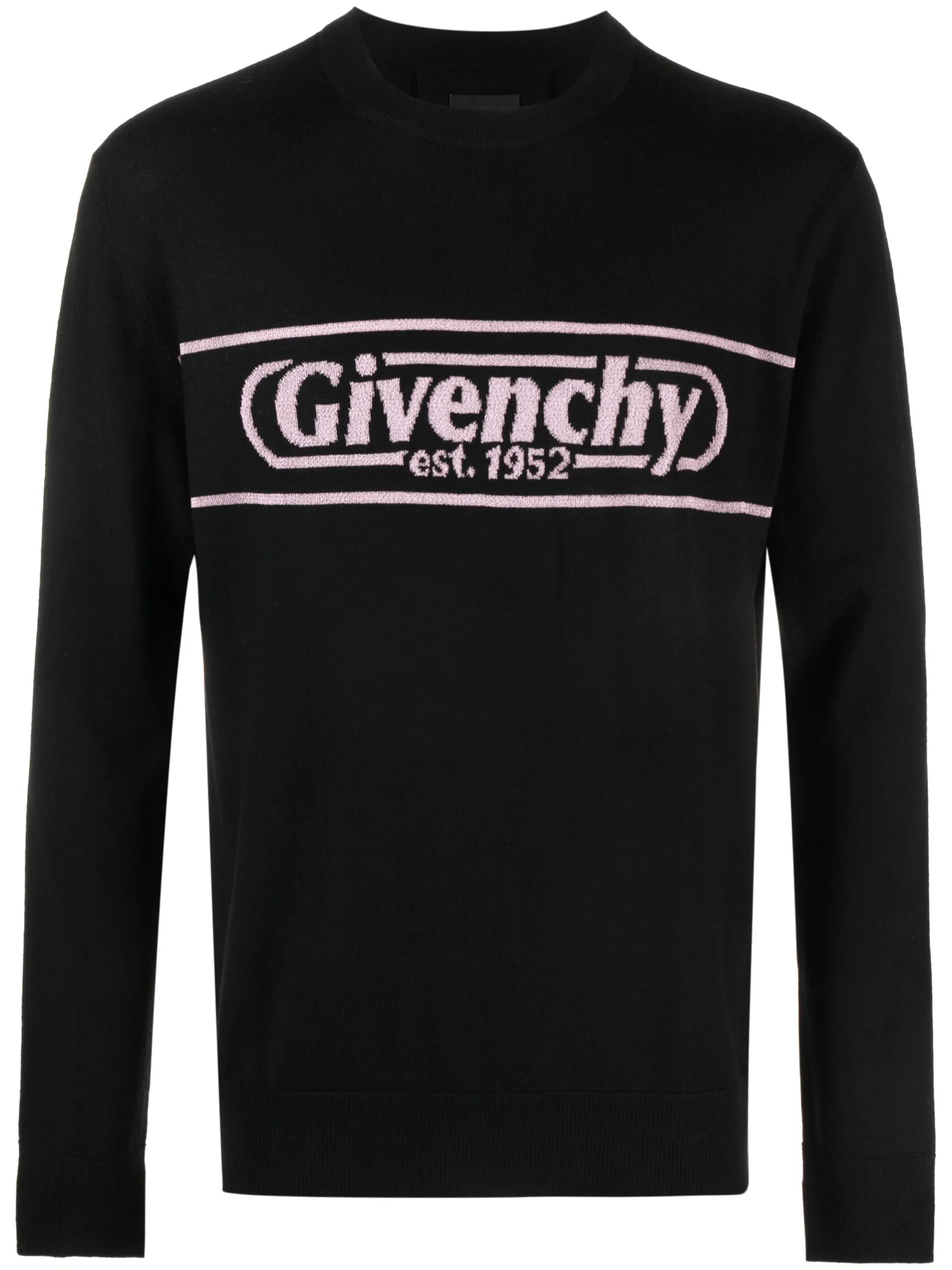 logo-intarsia wool jumper