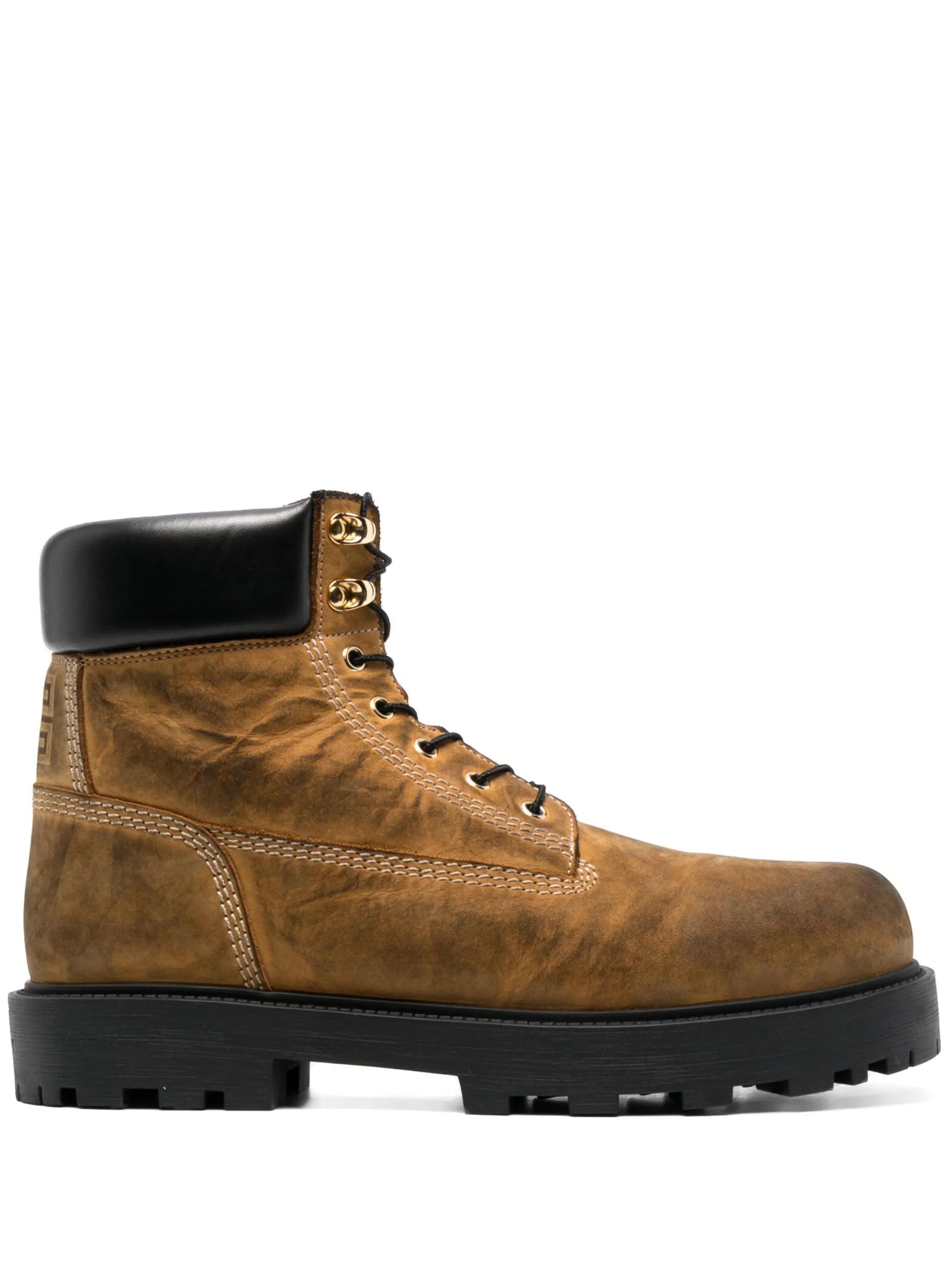 Show panelled suede-leather boots