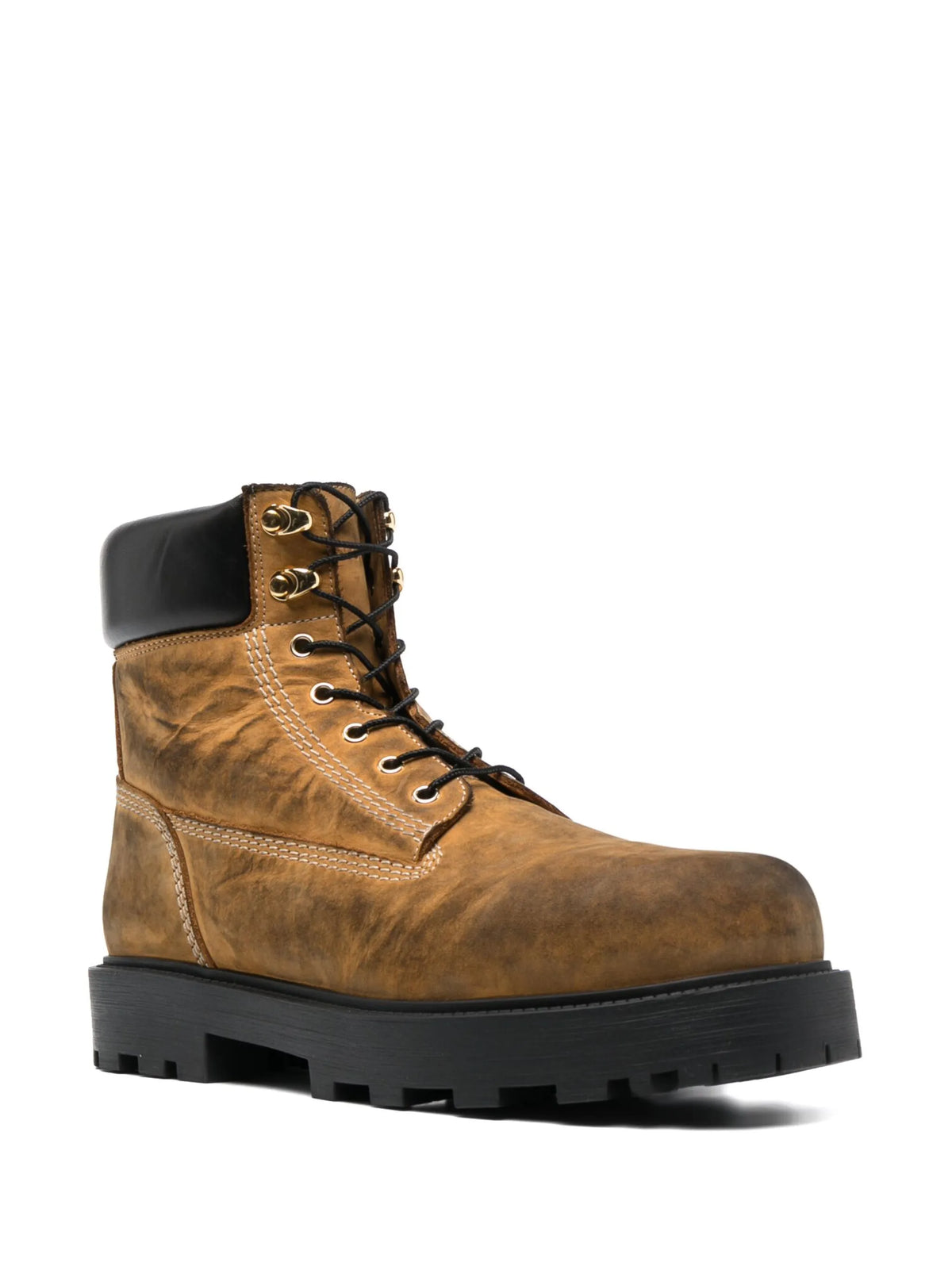 Show panelled suede-leather boots