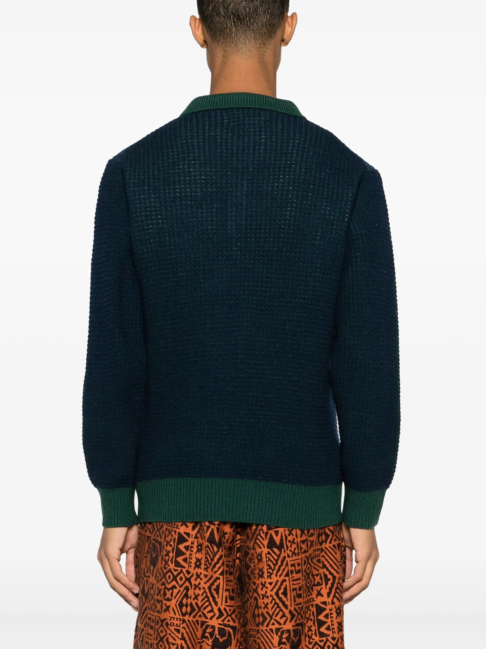 waffle-knit polo shirt