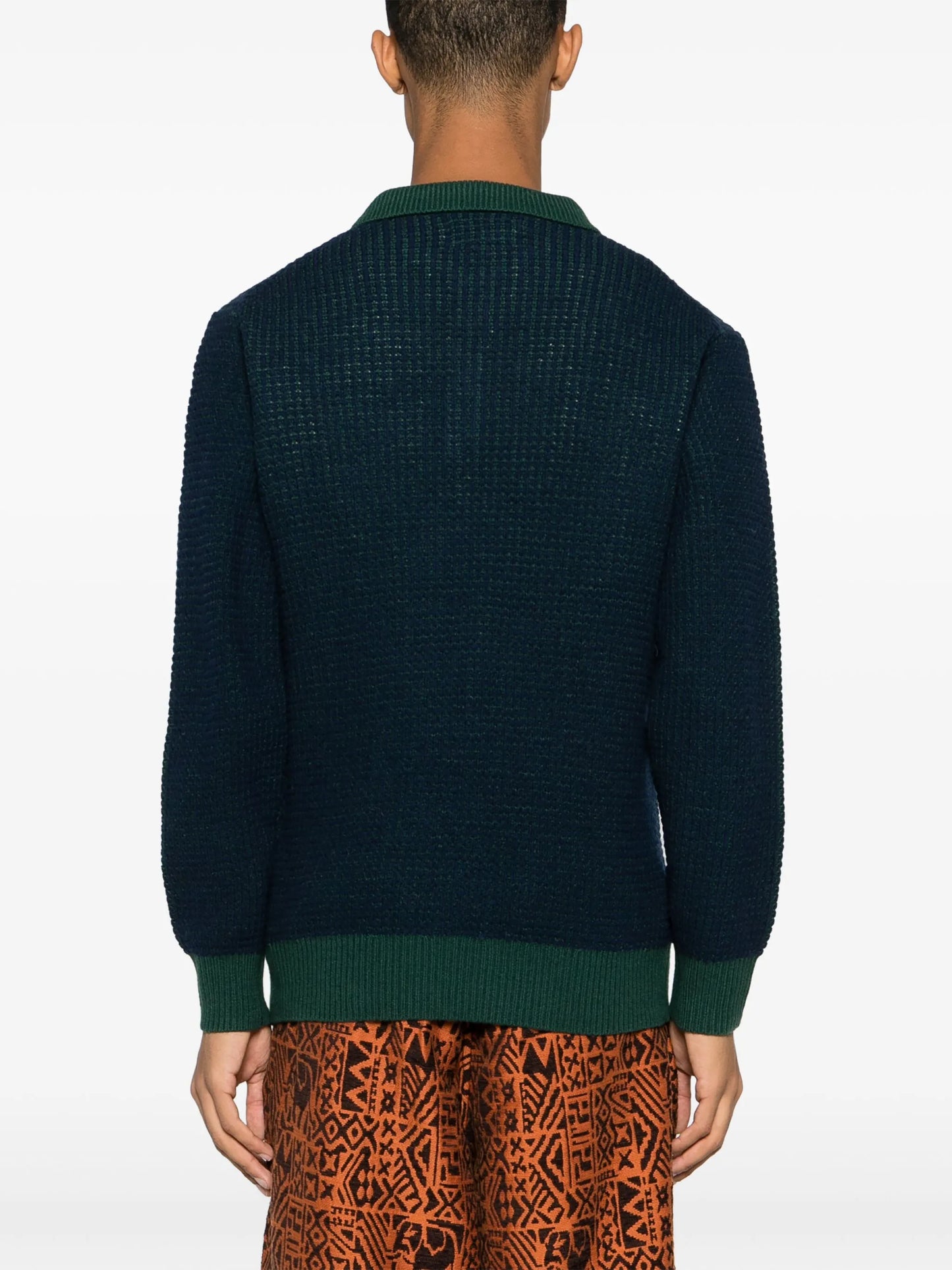 waffle-knit polo shirt
