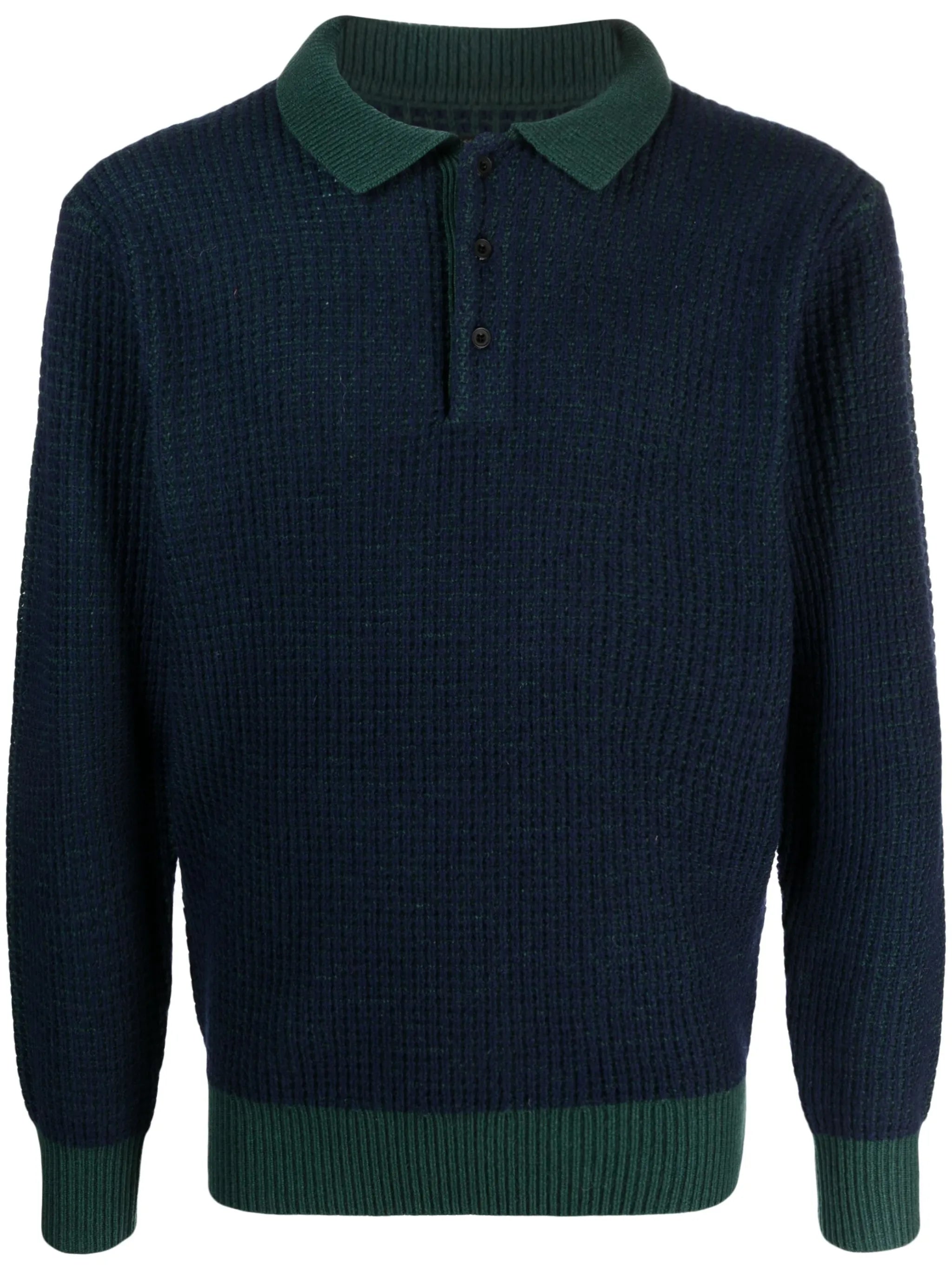 waffle-knit polo shirt