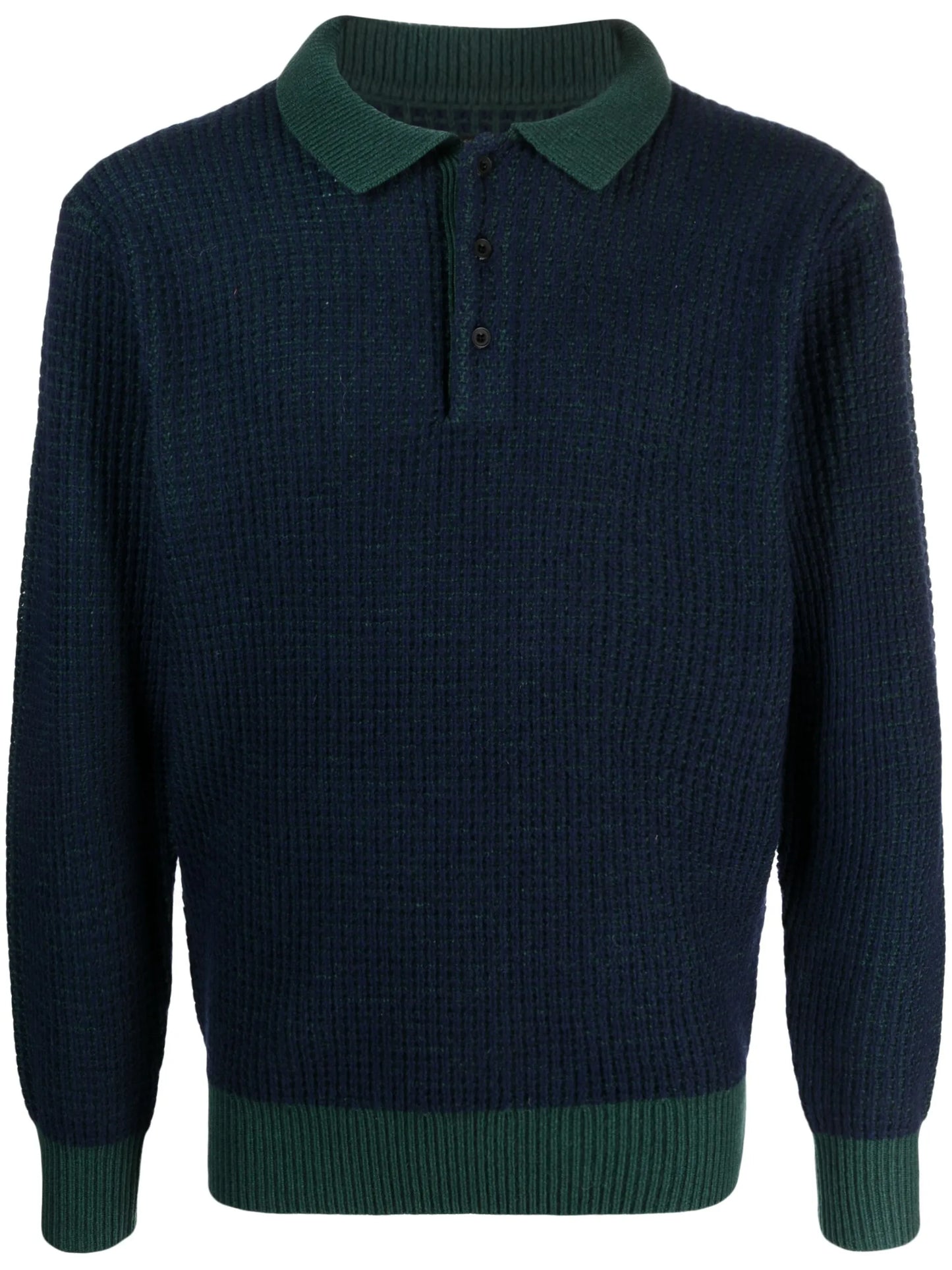 waffle-knit polo shirt